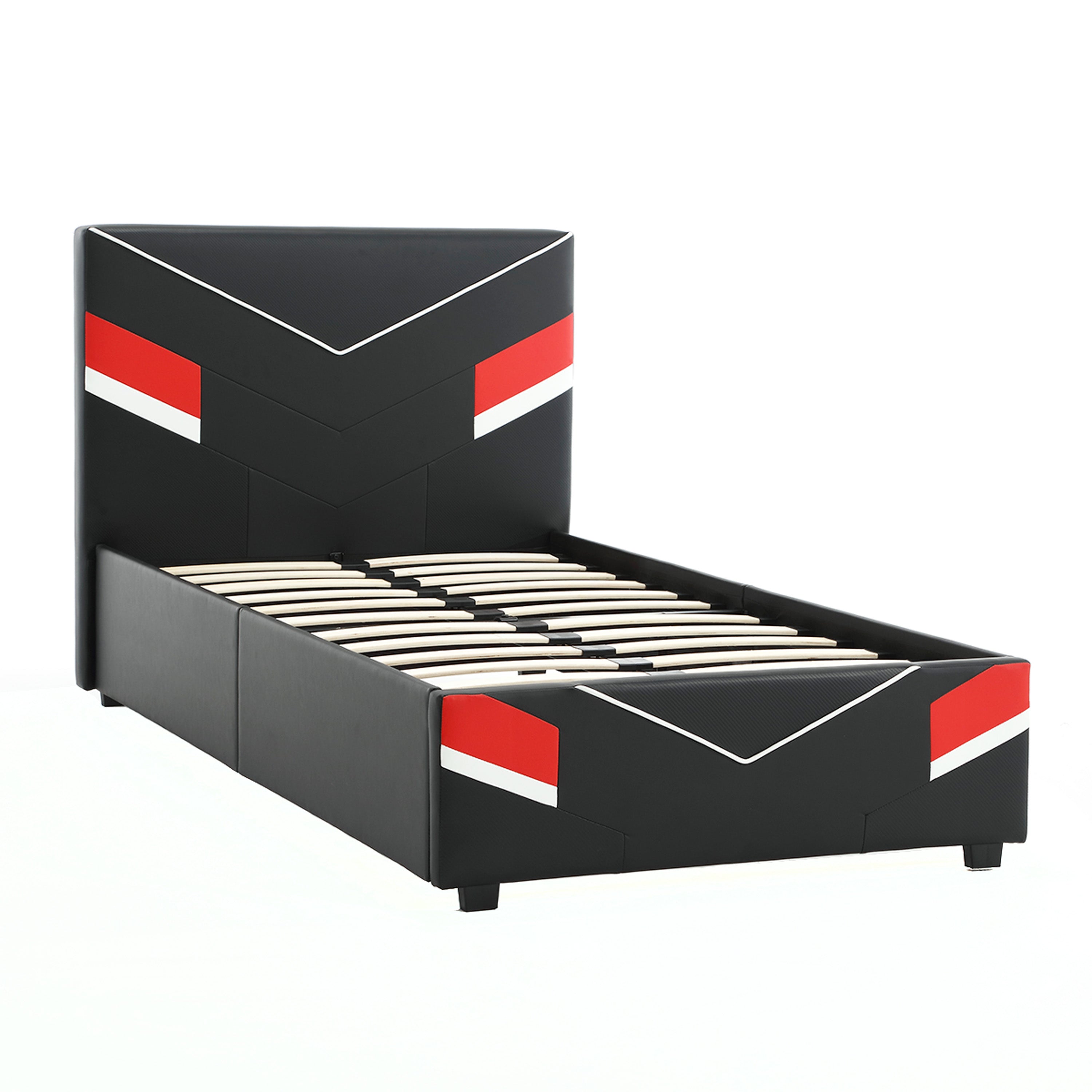 Orion eSports Gaming Bed Frame, Black/Red, Twin