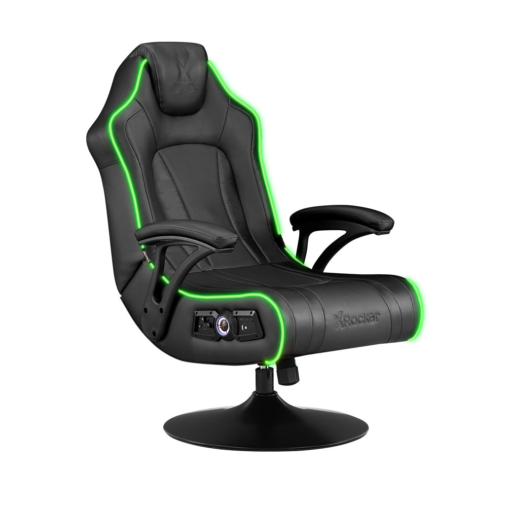 CXR3 LED Audio Pedestal Gaming Chair with Subwoofer, Black/LED