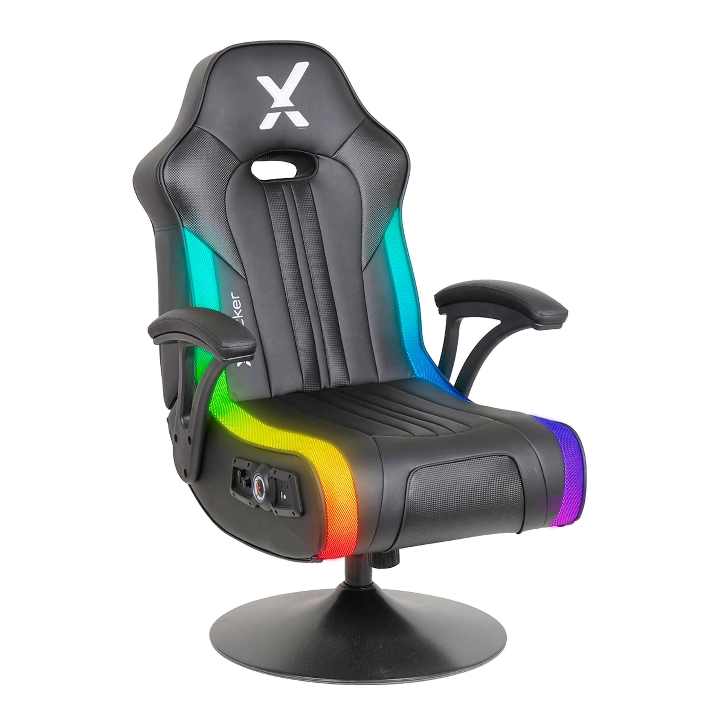 Torque RGB Audio Pedestal Gaming Chair with Subwoofer and Vibration, Black/RGB