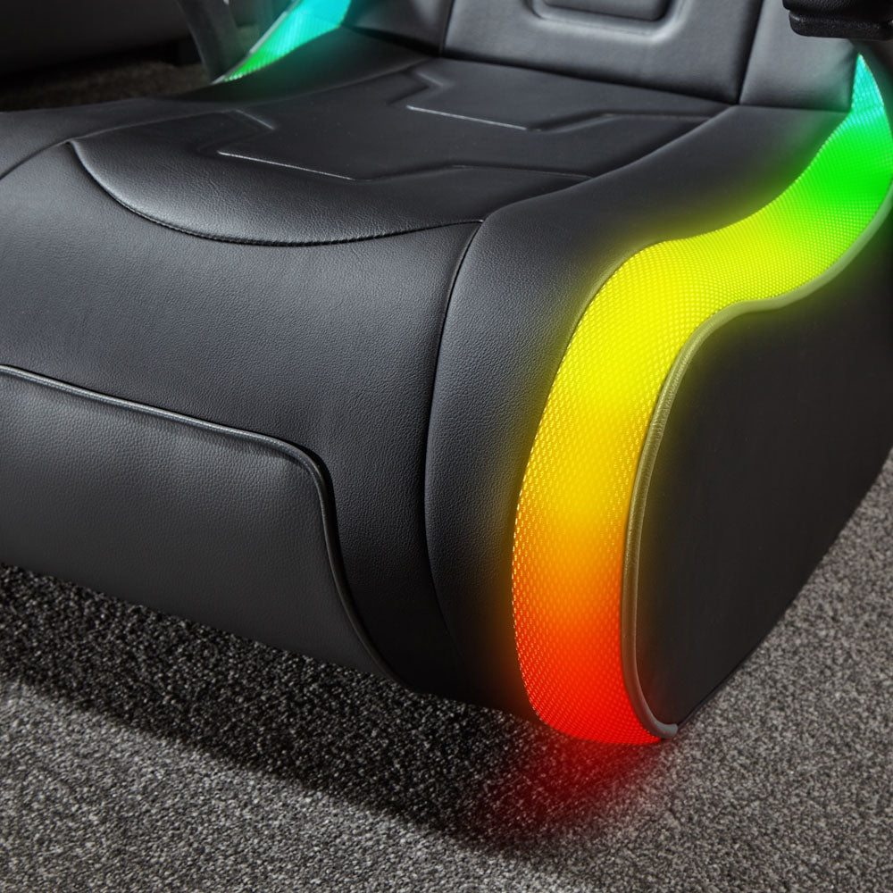 G-Force RGB Audio Floor Rocker Gaming Chair, Black/LED