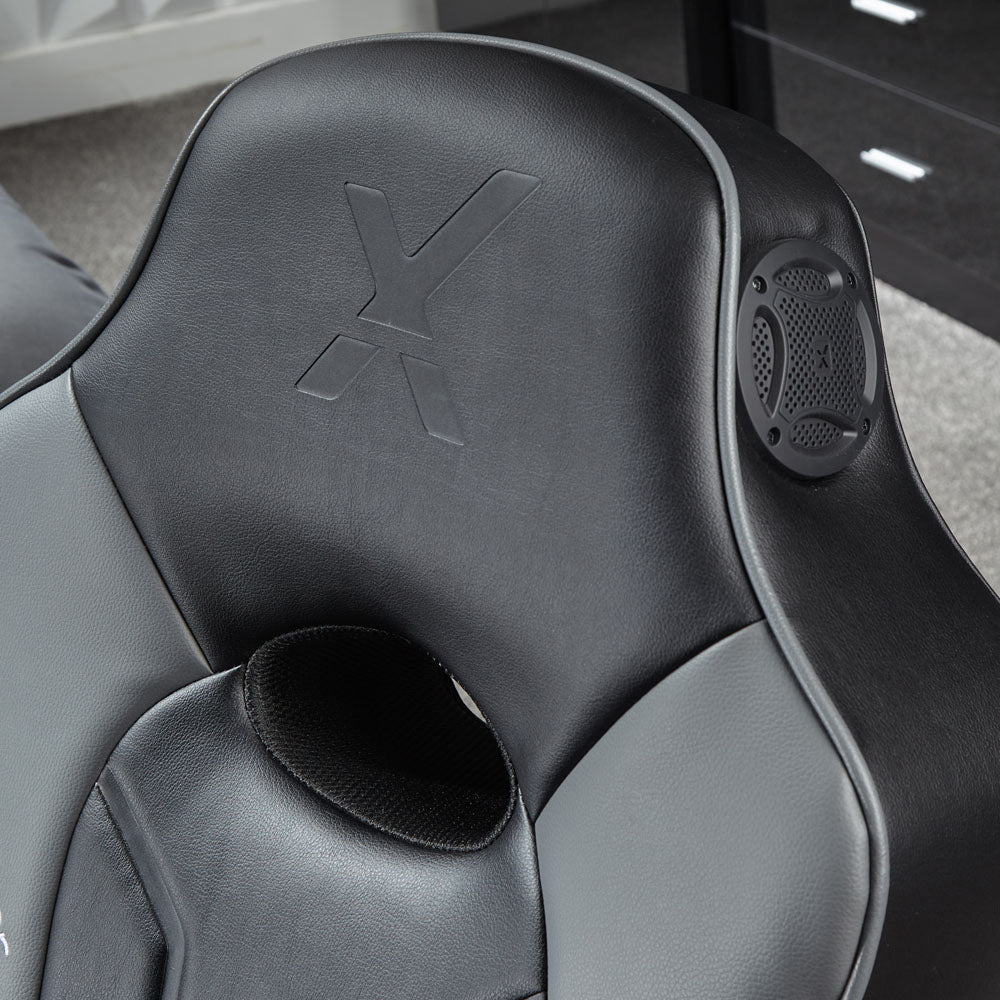 G-Force RGB Audio Floor Rocker Gaming Chair, Black/LED