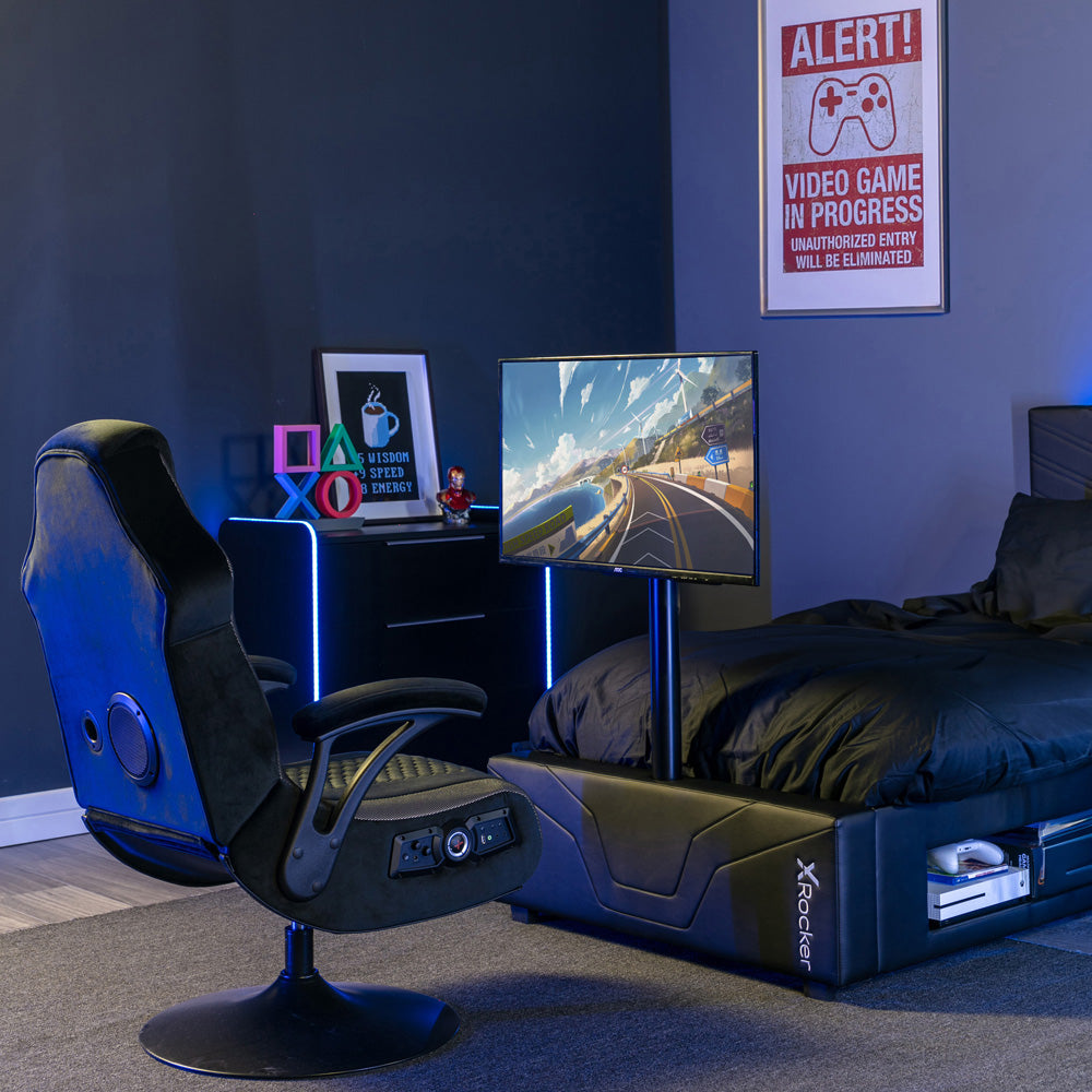 Oracle Gaming Bed with TV Mount, Black, Twin