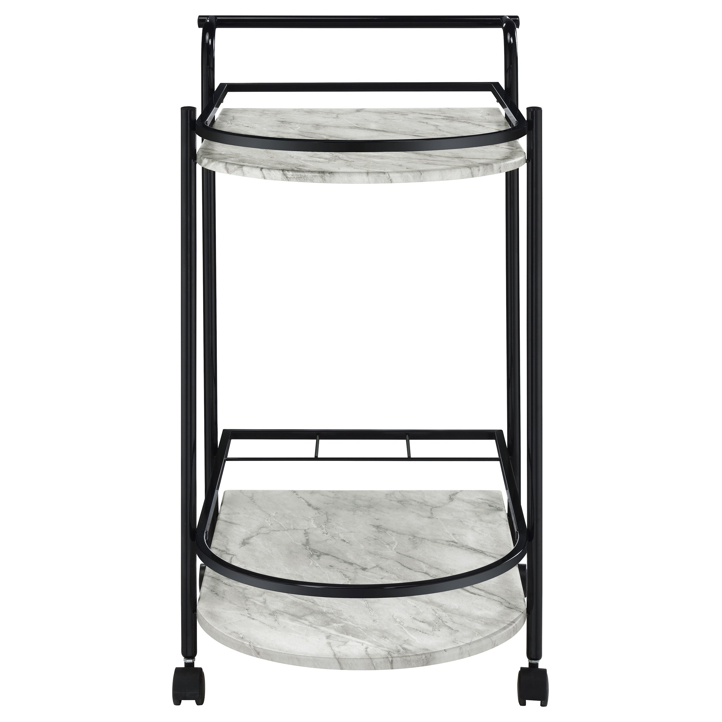 Desiree 2-tier Bar Cart with Casters Black