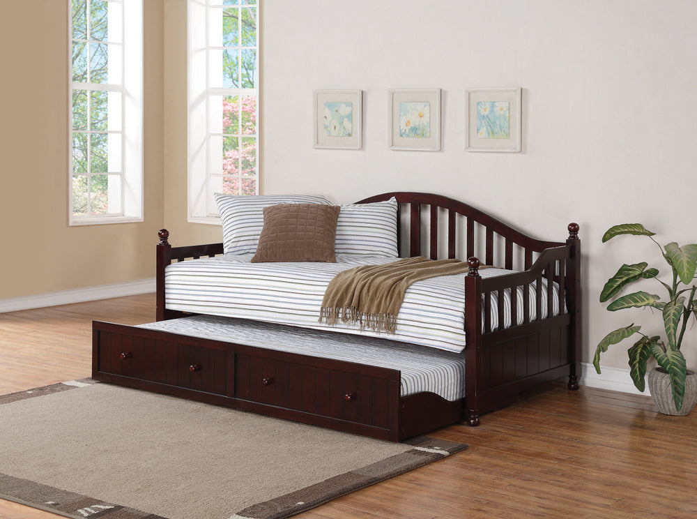 Dan Ryan Arched Back Twin Daybed with Trundle Cappuccino