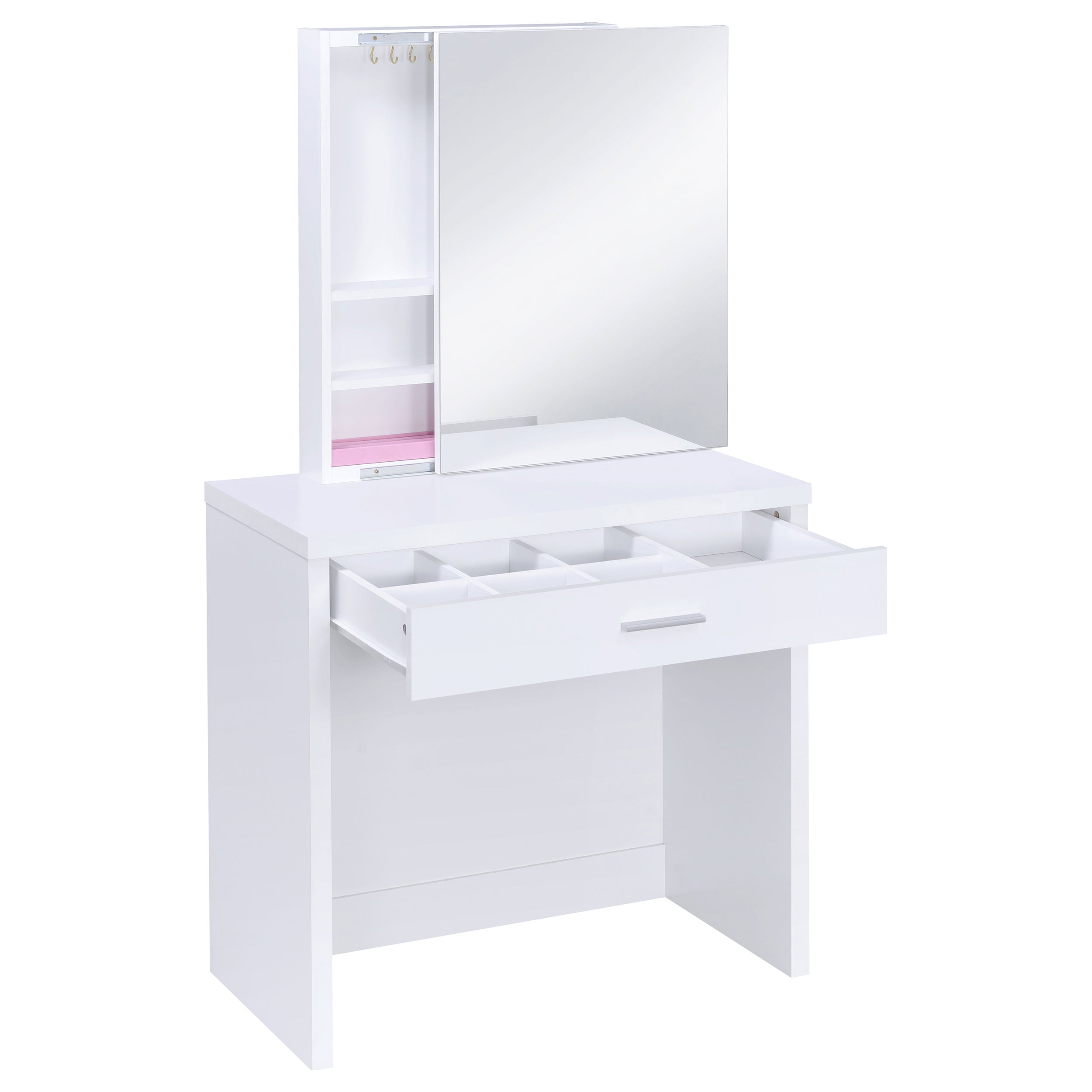 Harvey 2-piece Vanity Set with Lift-Top Stool White