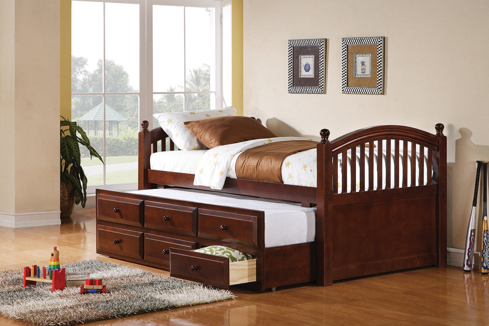 Norwood Twin Captain's Bed with Trundle and Drawers Chestnut