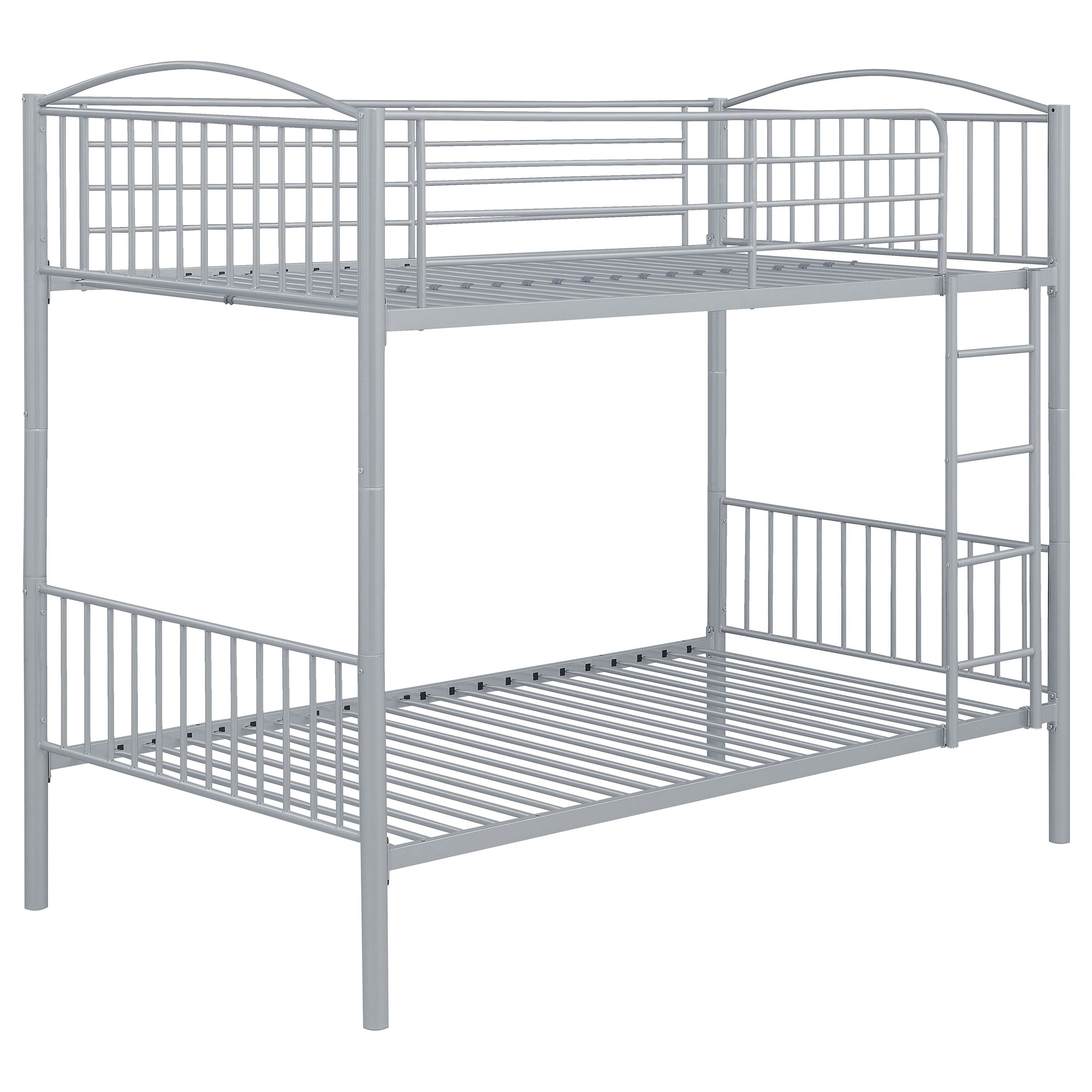 Anson Twin Over Twin Bunk Bed with Ladder Twin / Twin Bunk Bed Silver