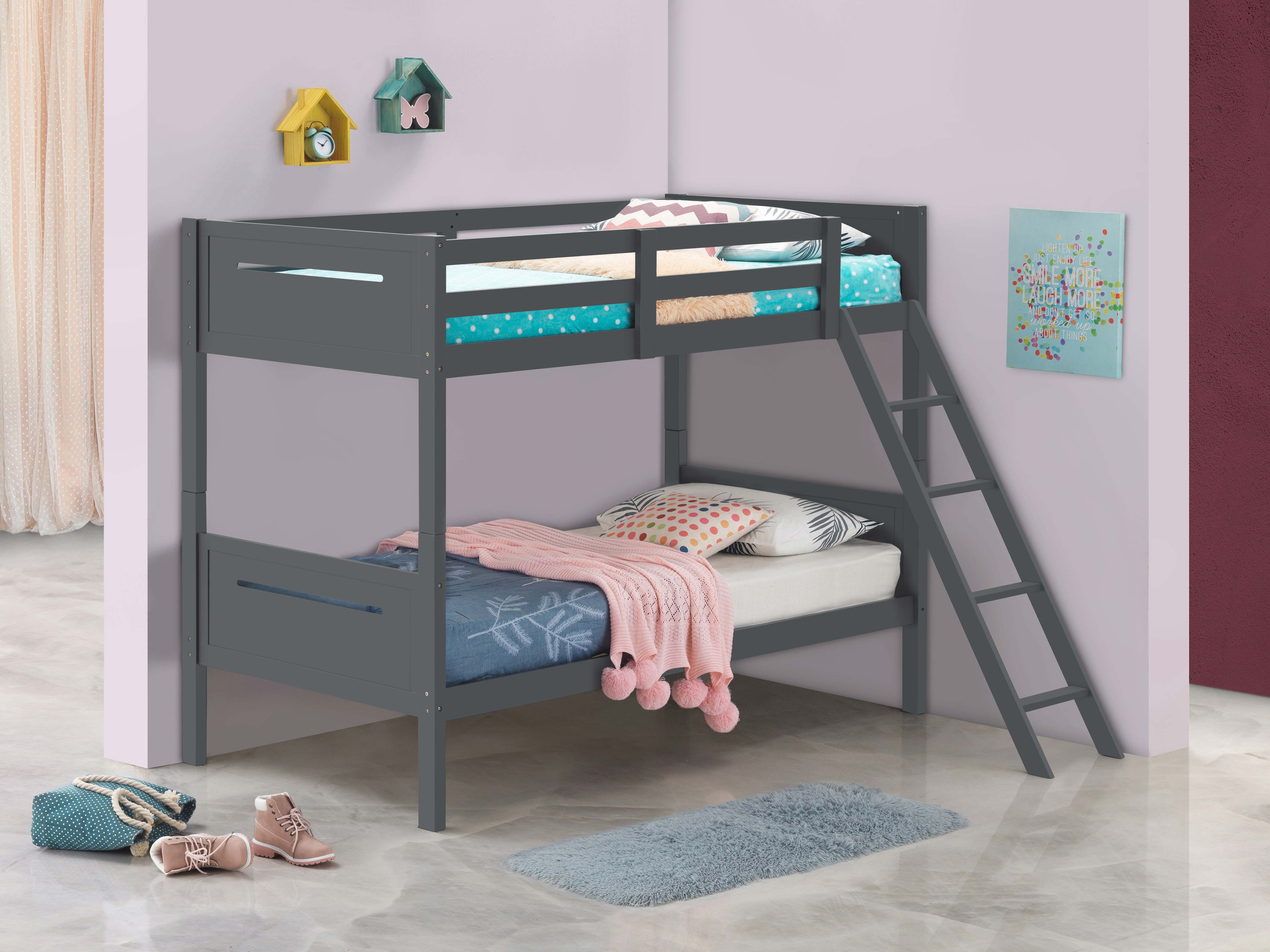 Littleton Twin Over Twin Bunk Bed Grey