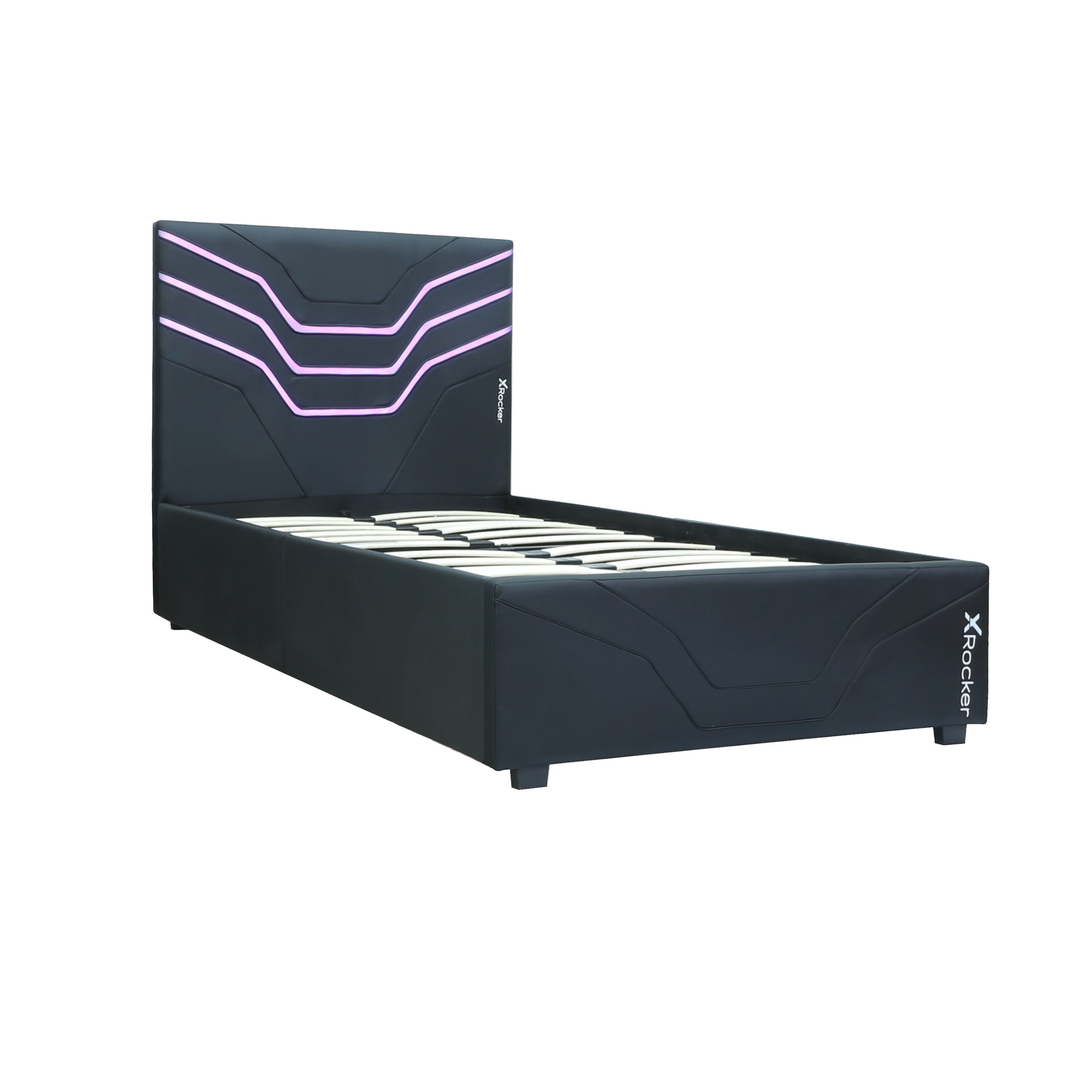 Cosmos RGB Gaming Twin Bed Frame with LED, Black, Twin
