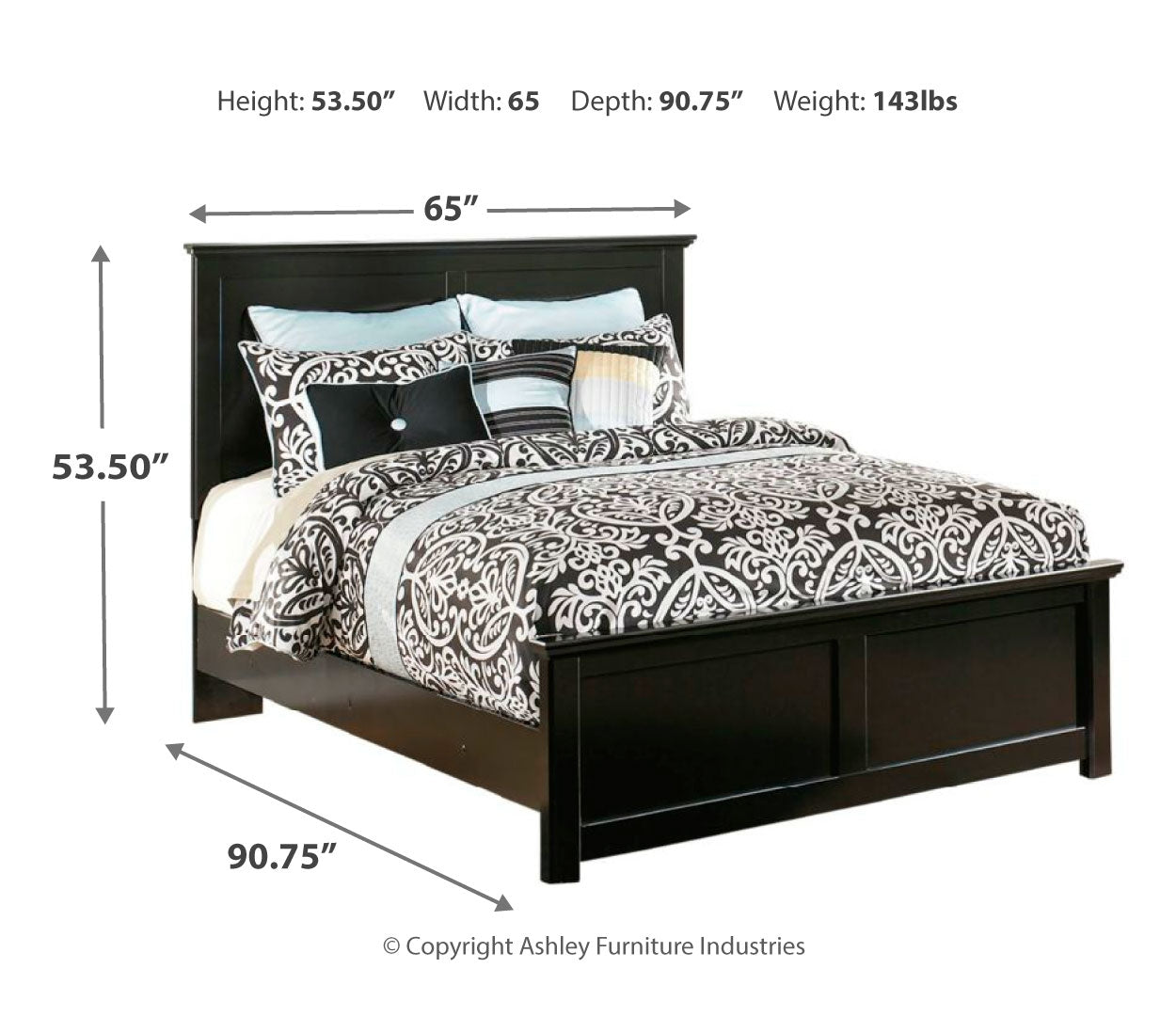 Maribel Queen Panel Bed with Dresser