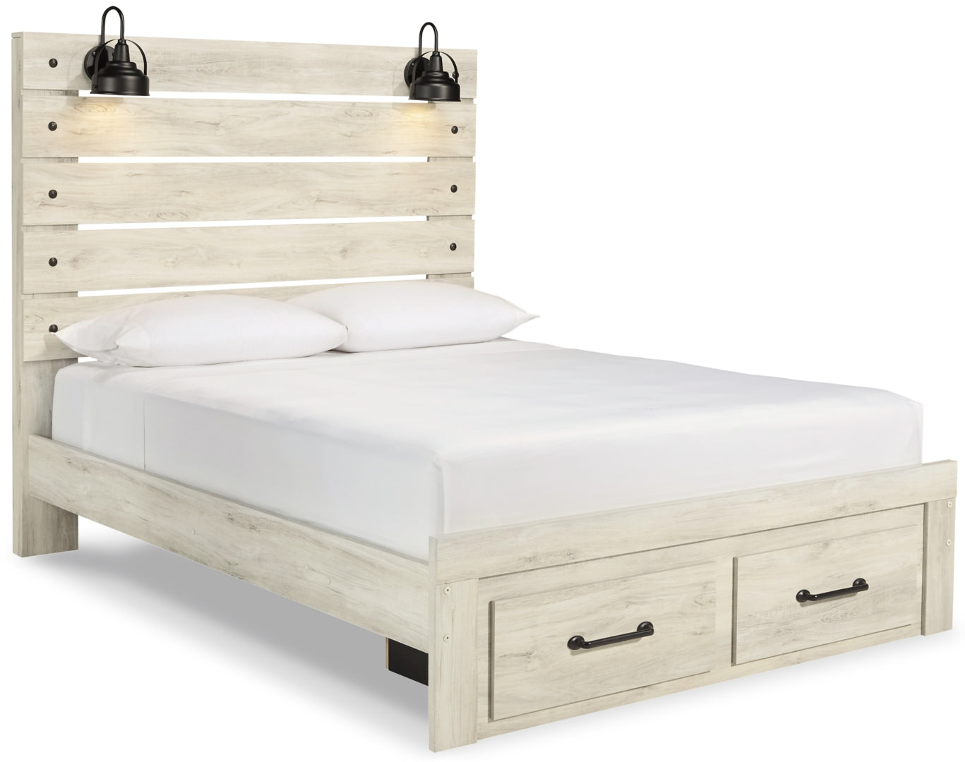 Cambeck Queen Panel Bed with 2 Storage Drawers with Dresser