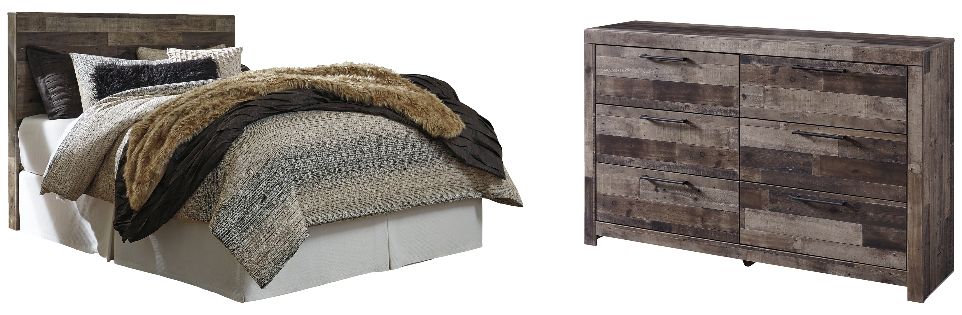 Derekson Queen/Full Panel Headboard Bed with Dresser
