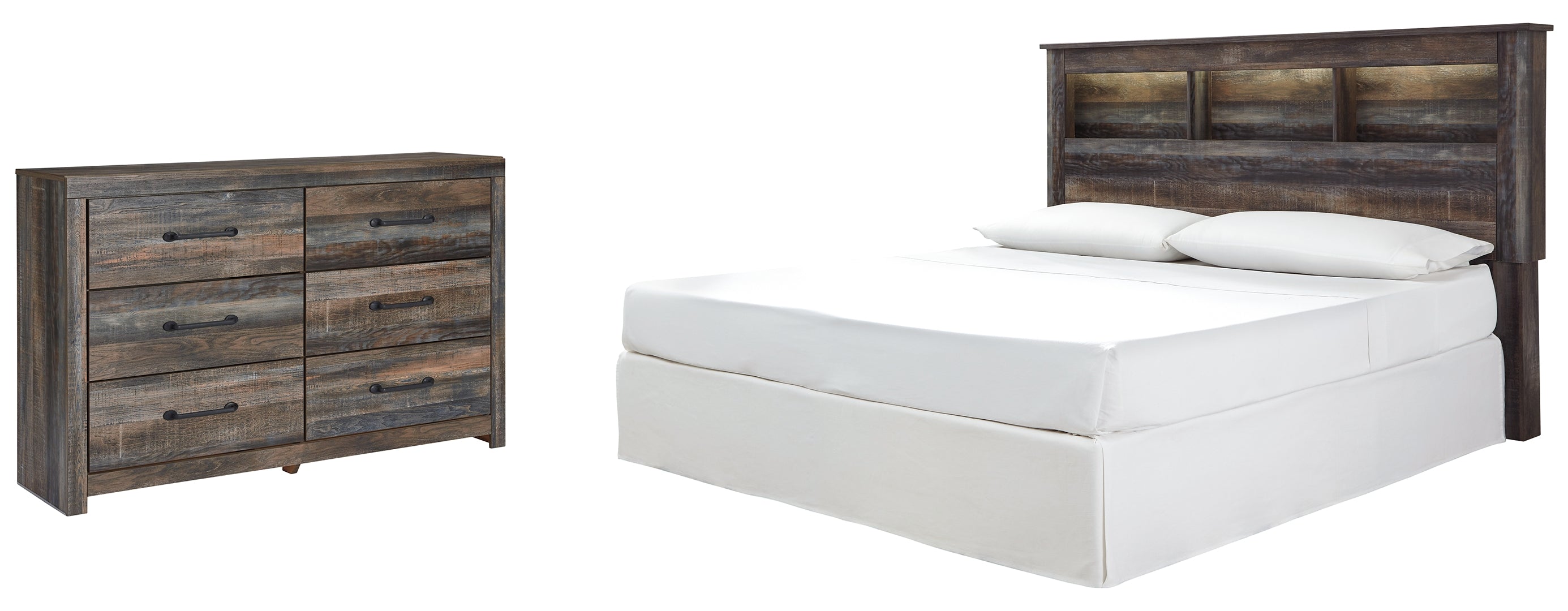 Drystan King/California King Bookcase Headboard Bed with Dresser