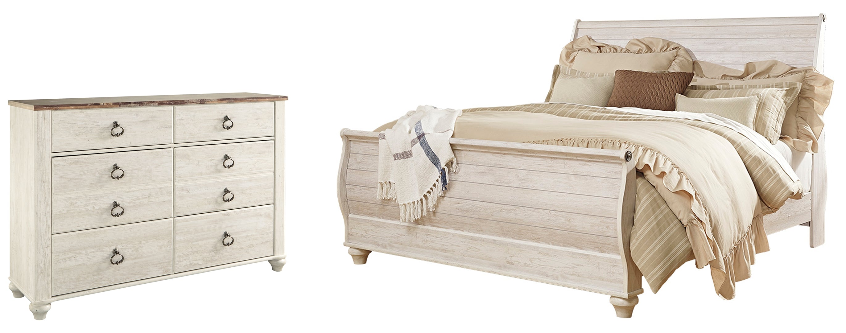 Willowton King Sleigh Bed with Dresser
