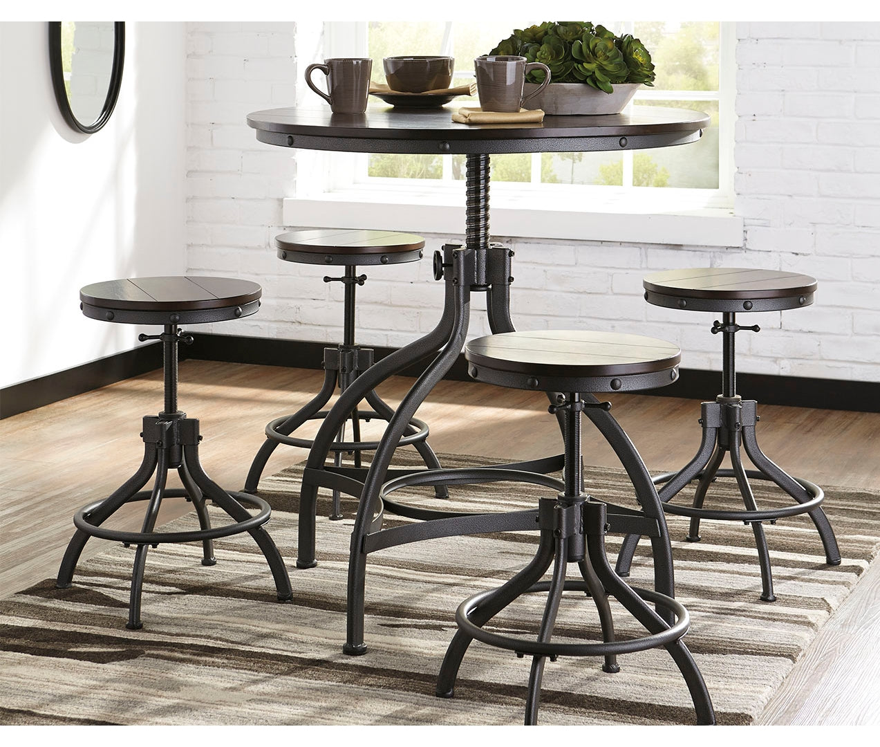Odium Counter Height Dining Table and Bar Stools (Set of 5)