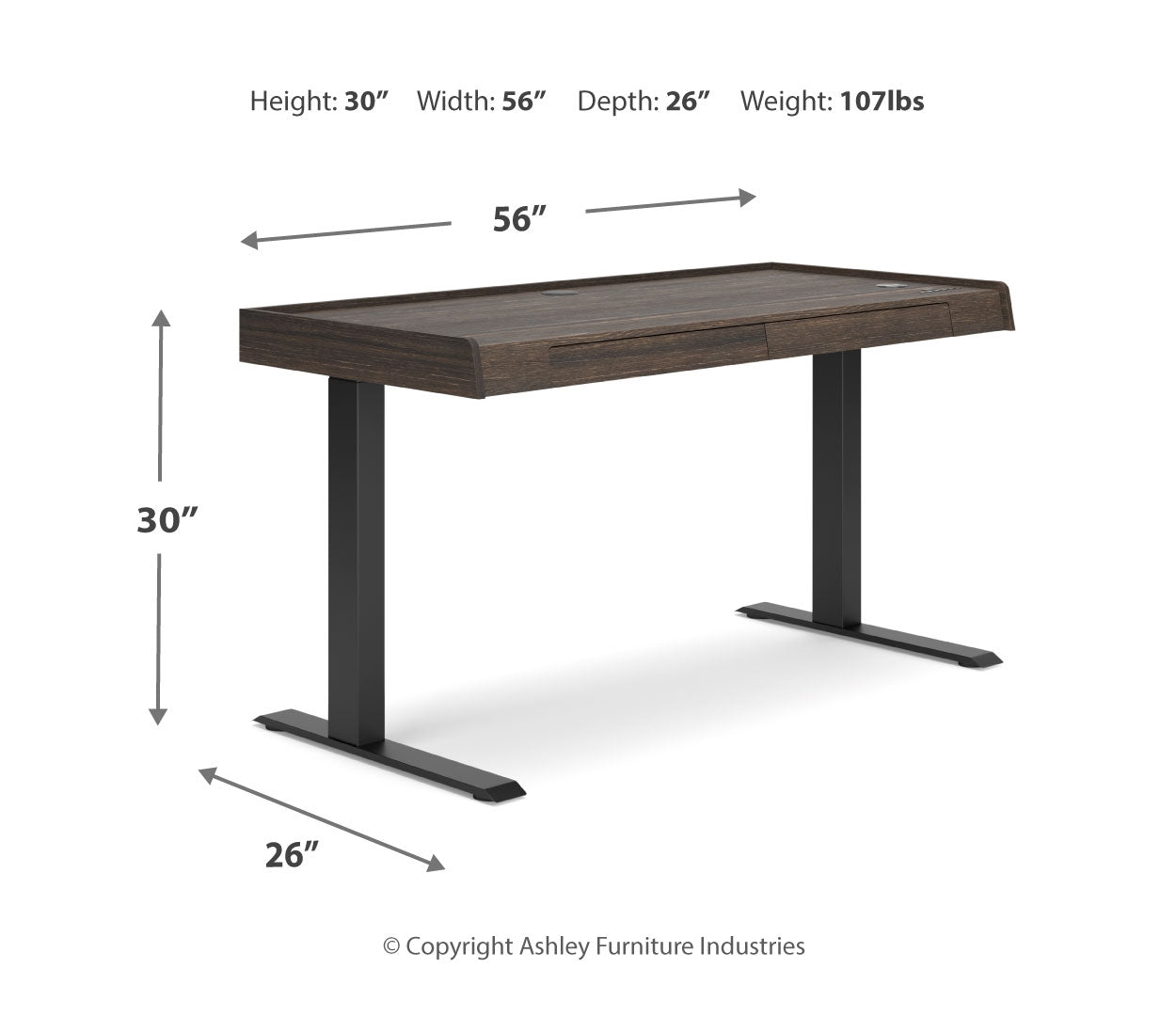 Zendex 55" Adjustable Height Desk