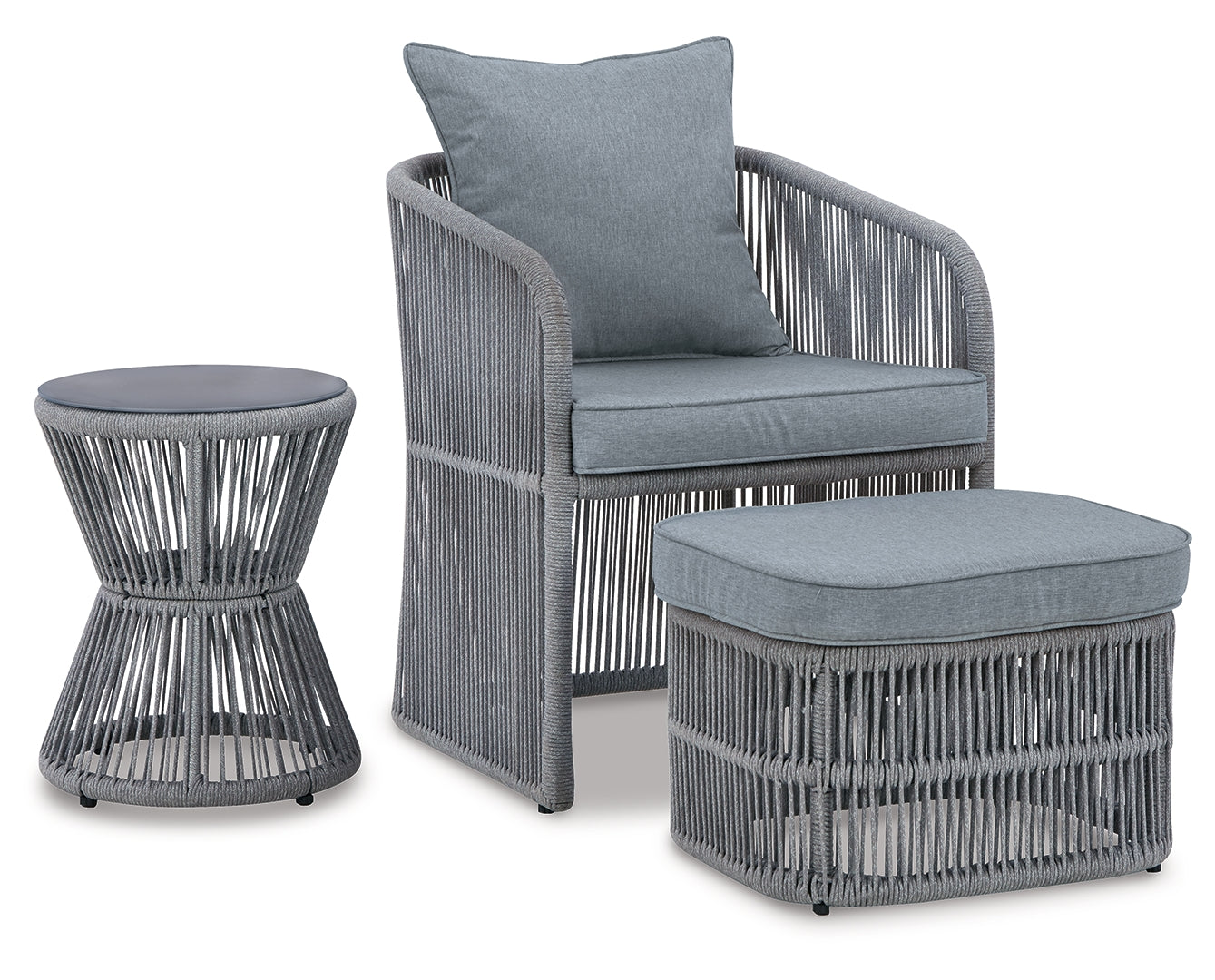 Coast Island Outdoor Chair with Ottoman and Side Table