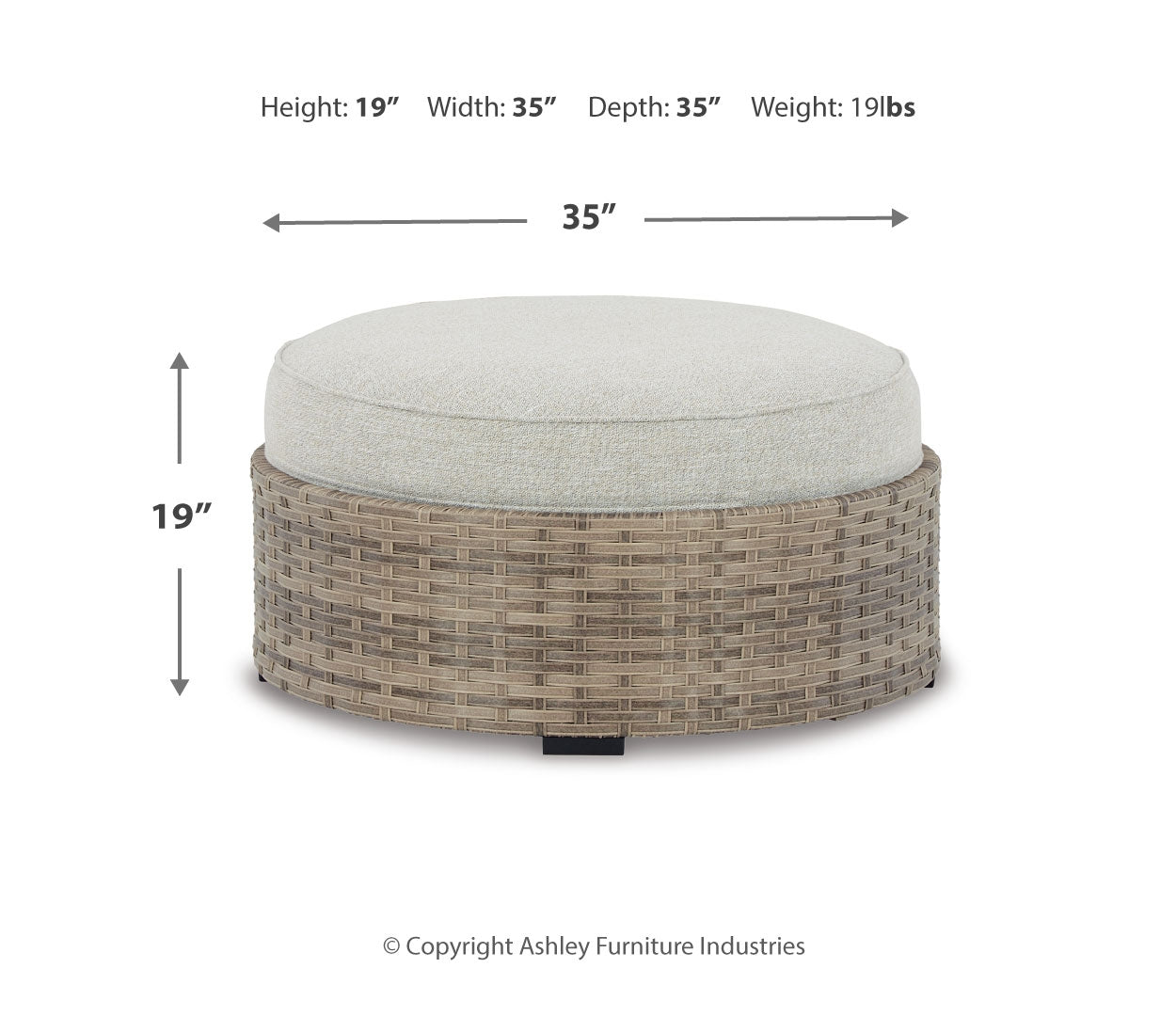 Calworth Outdoor Ottoman with Cushion