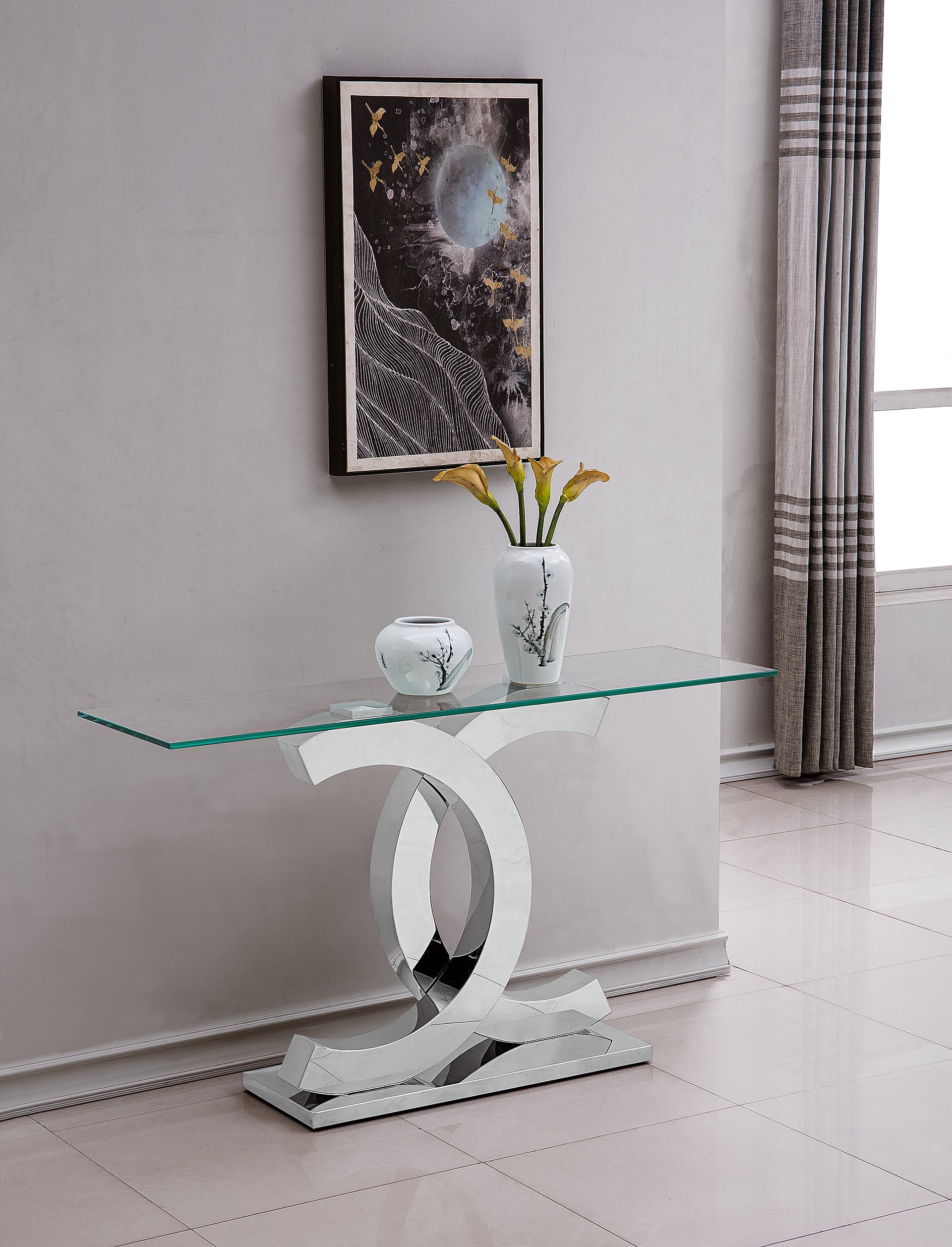 Hedie Console Table Silver