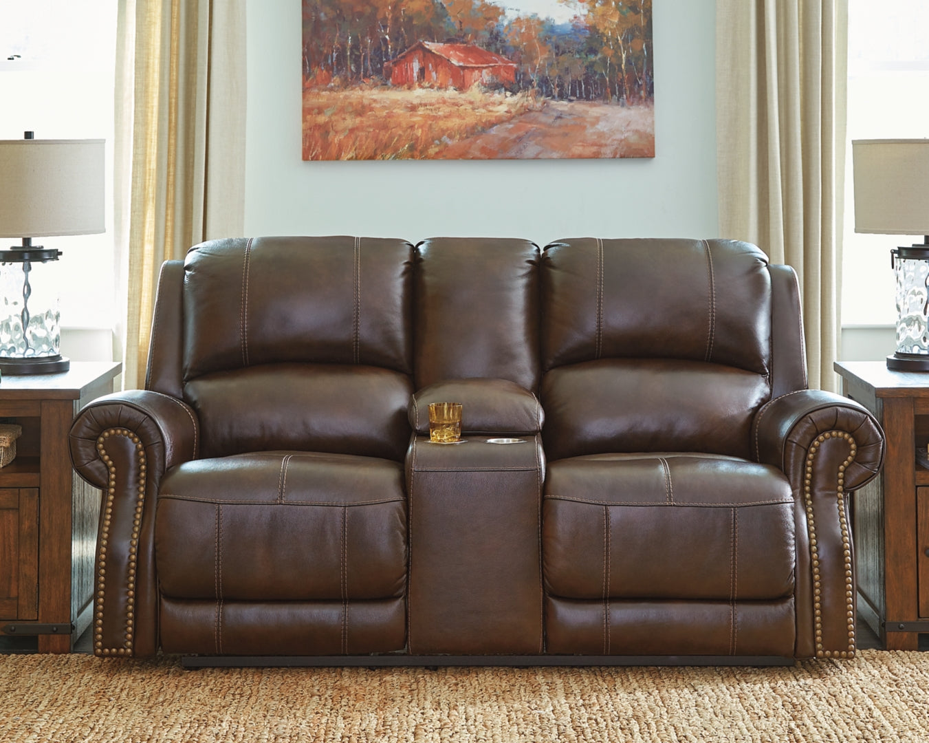 Buncrana Power Reclining Loveseat with Console