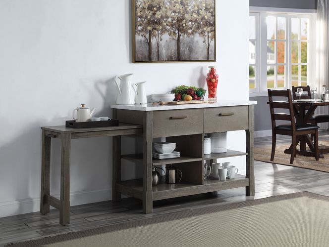 Gonave Kitchen Island W/Pull Out Table
