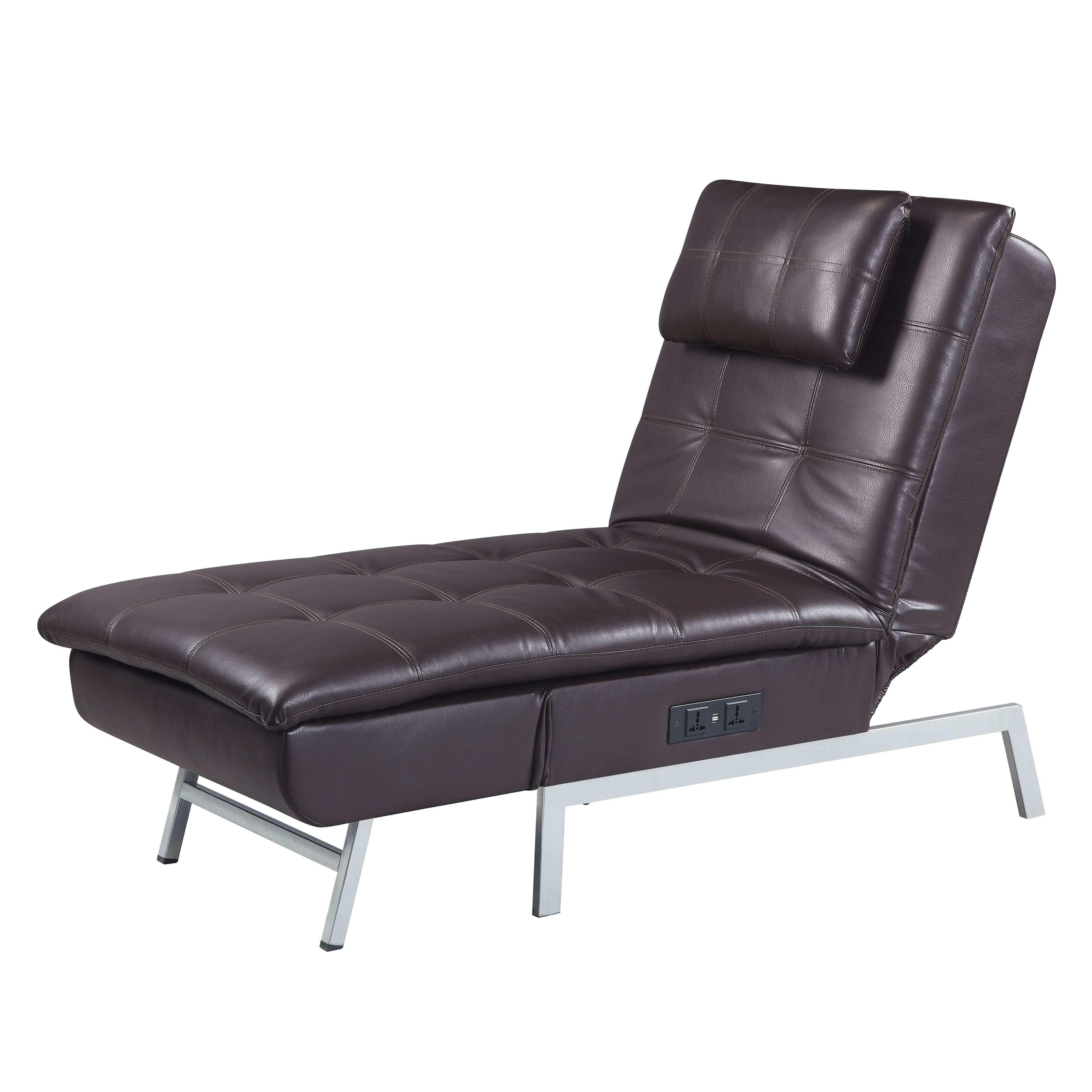 Lucic Chaise Lounge W/Pillow & Usb