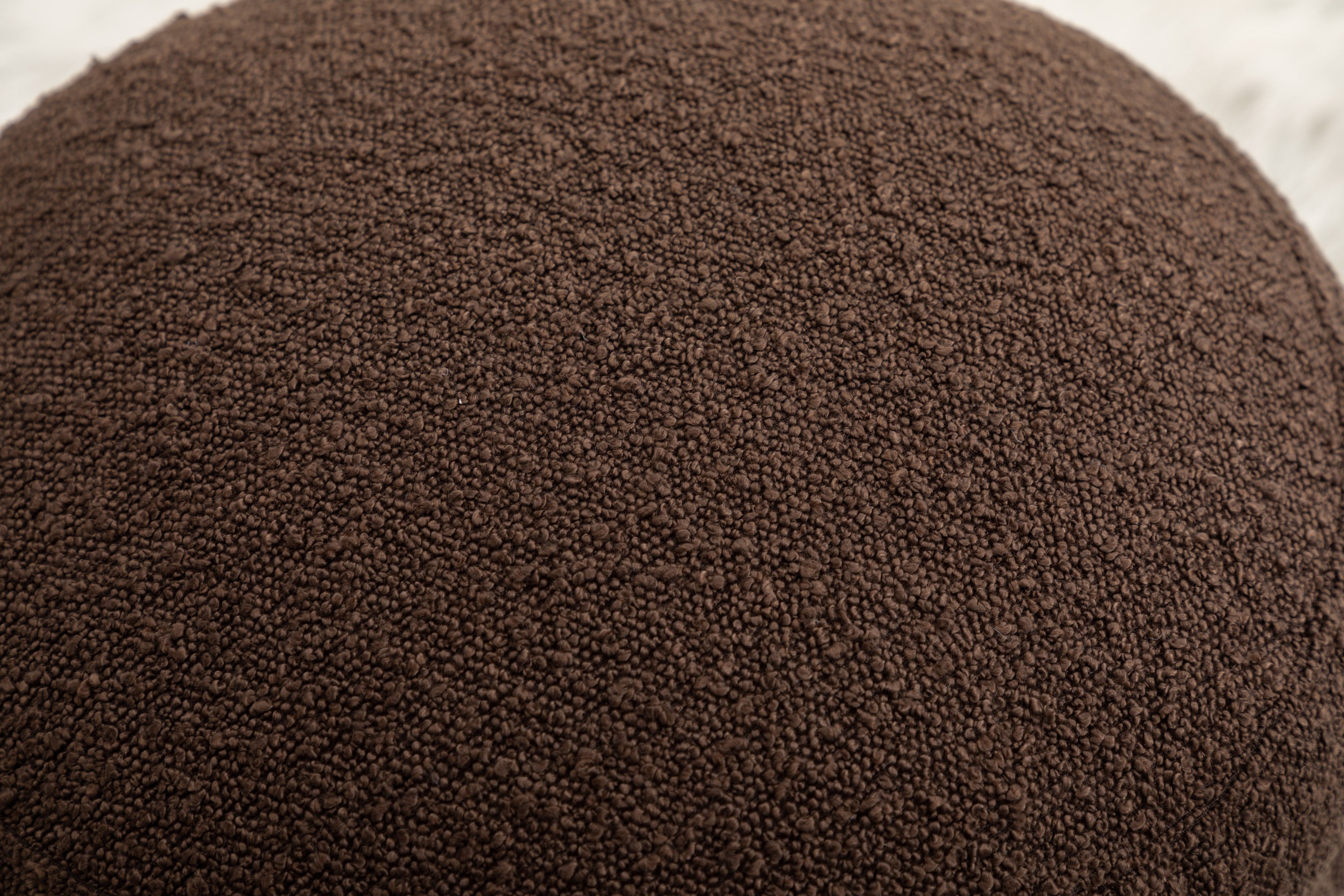 006-Soft Boucle Round Ottoman Footrest Stool,Brown