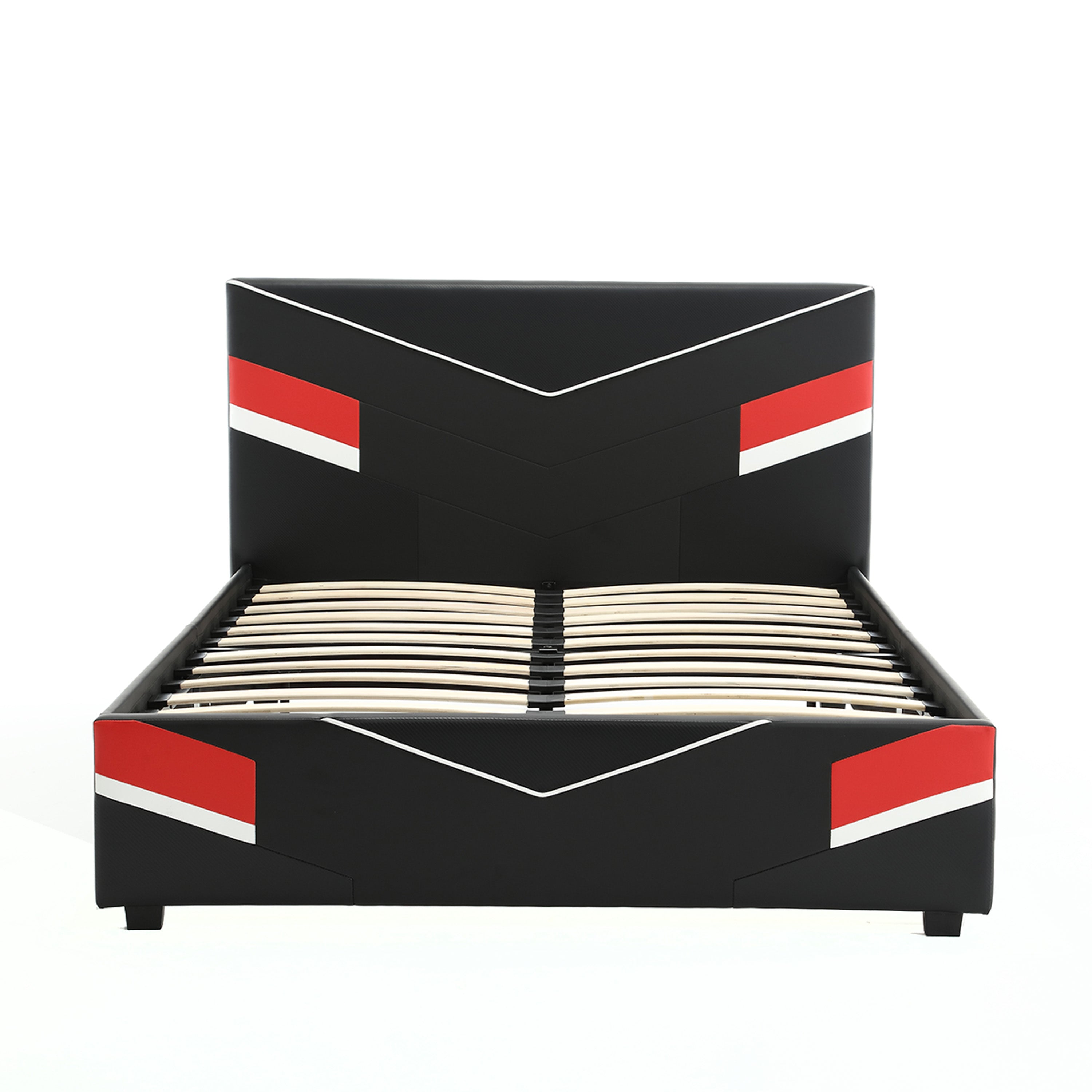 Orion eSports Gaming Bed Frame, Black/Red, Full