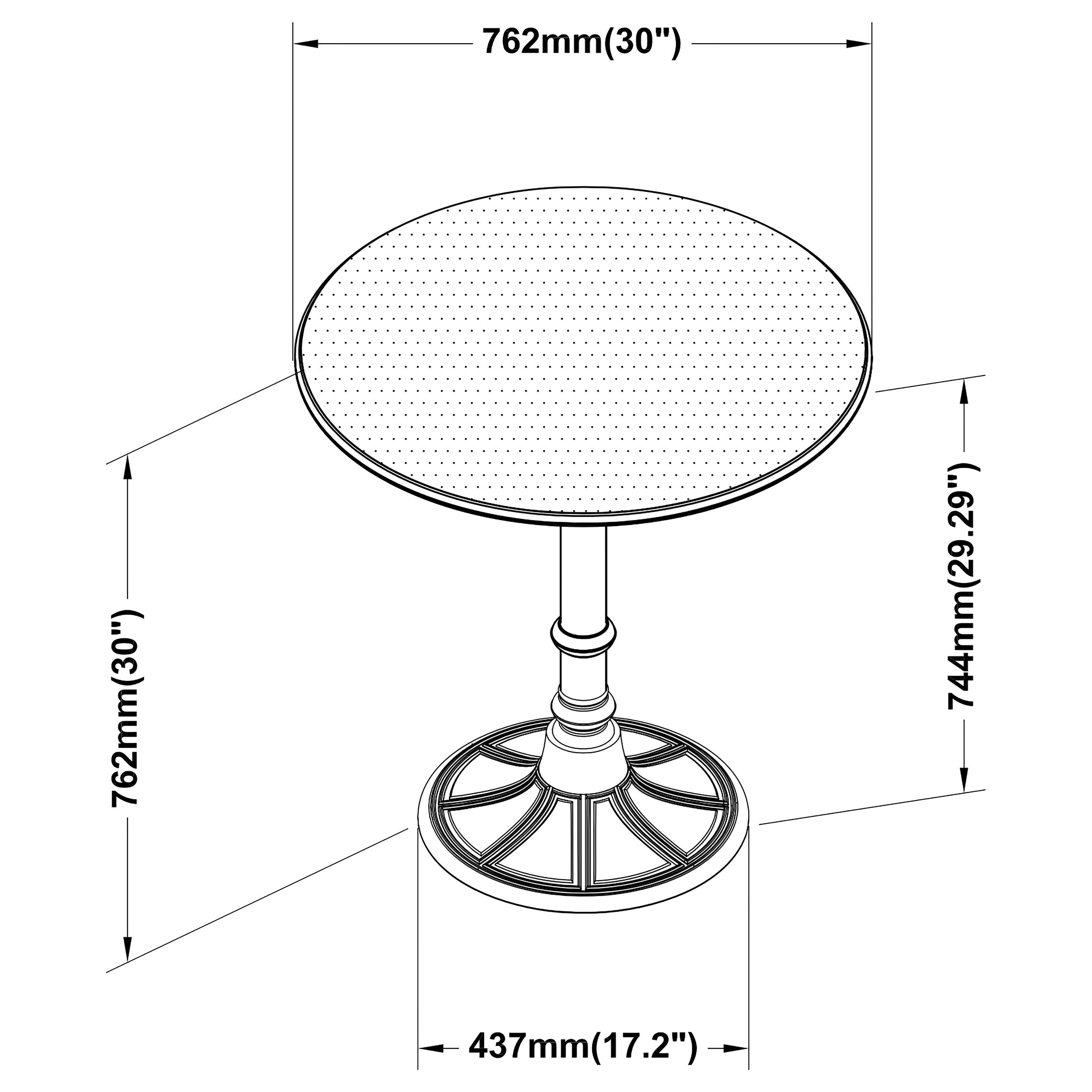 Oswego Round Bistro Dining Table Bronze