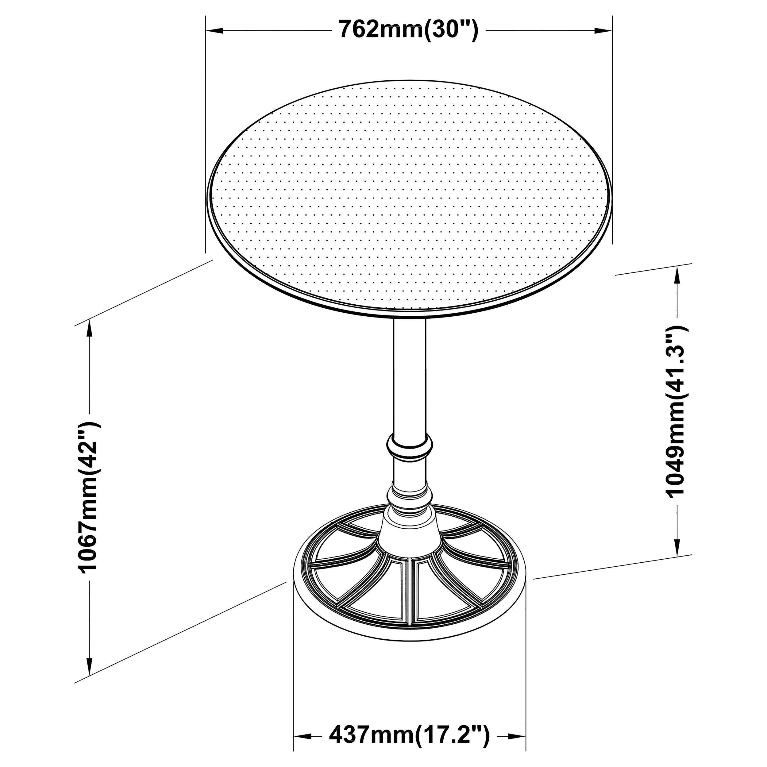 Oswego Round Bar Table Dark Russet and Antique Bronze