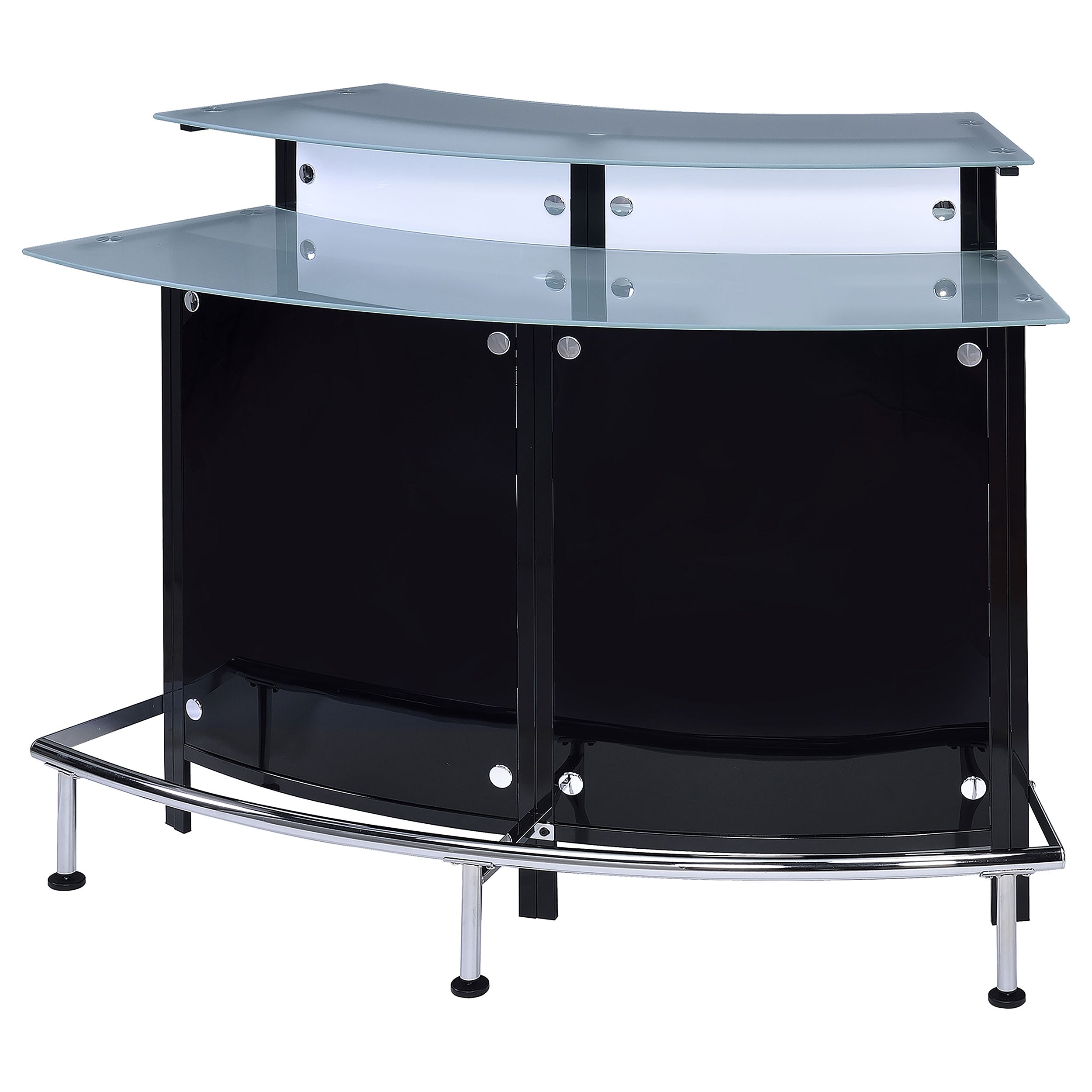 Keystone Glass Top Bar Unit Black