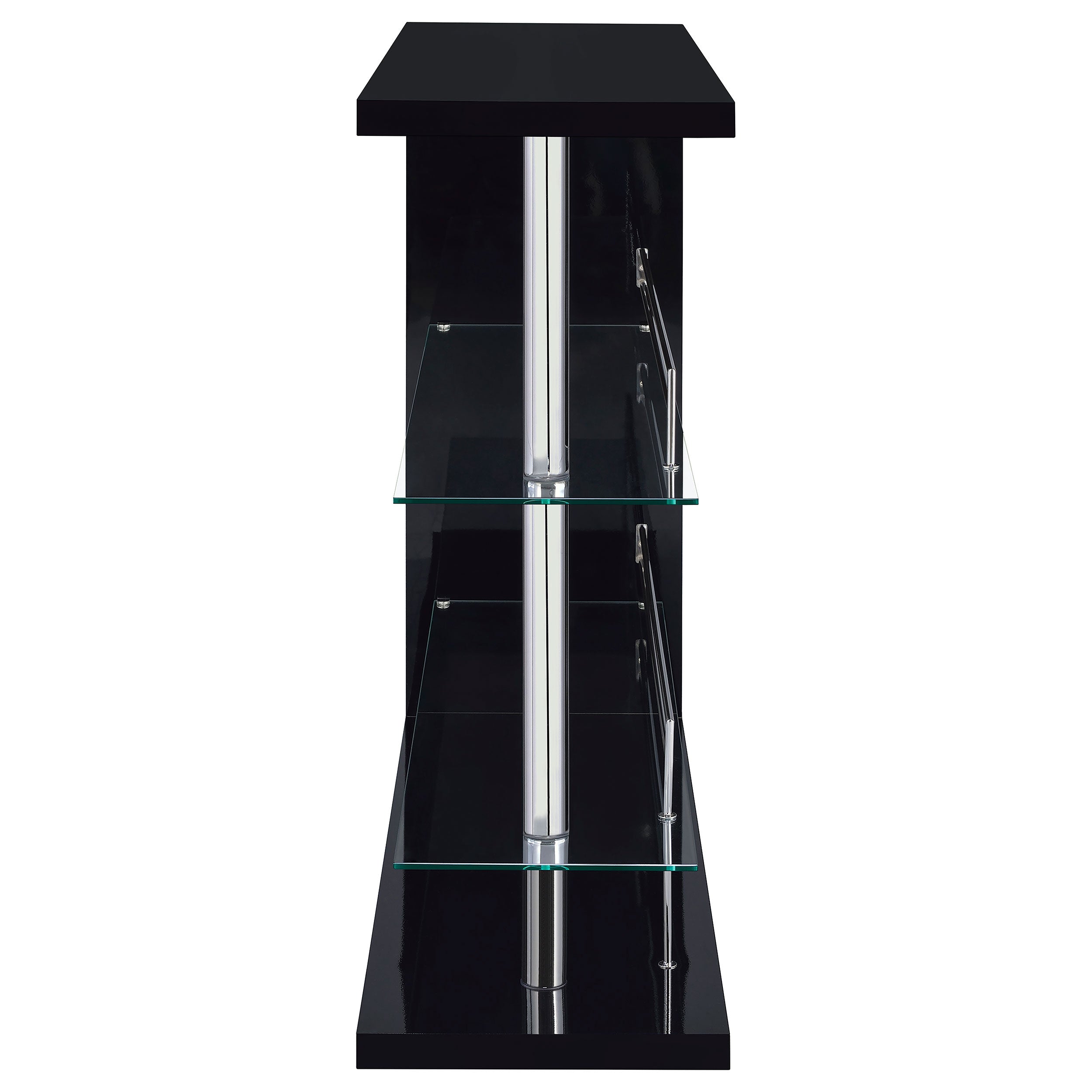 Prescott Rectangular 2-shelf Bar Unit Glossy Black