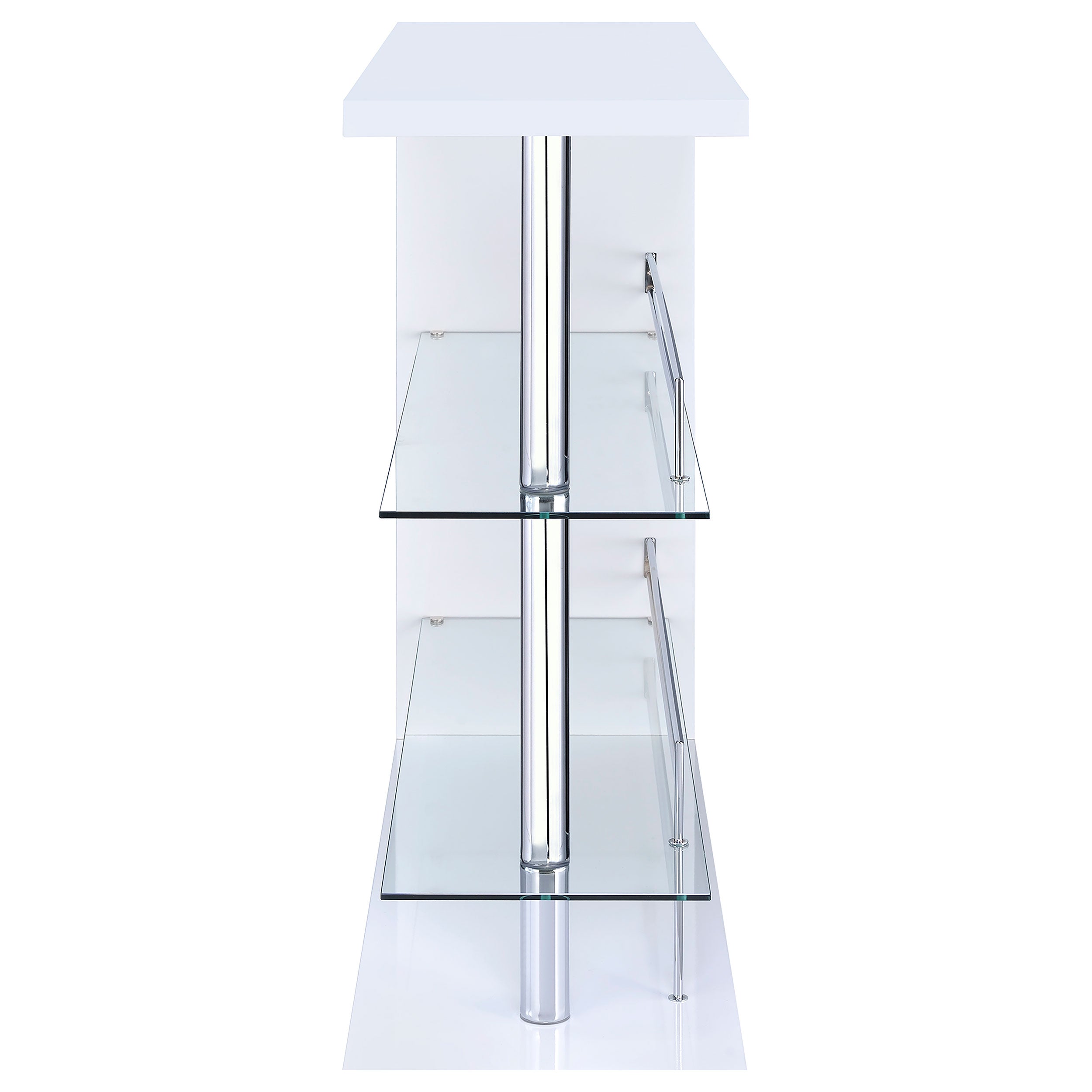 Prescott Rectangular 2-shelf Bar Unit Glossy White