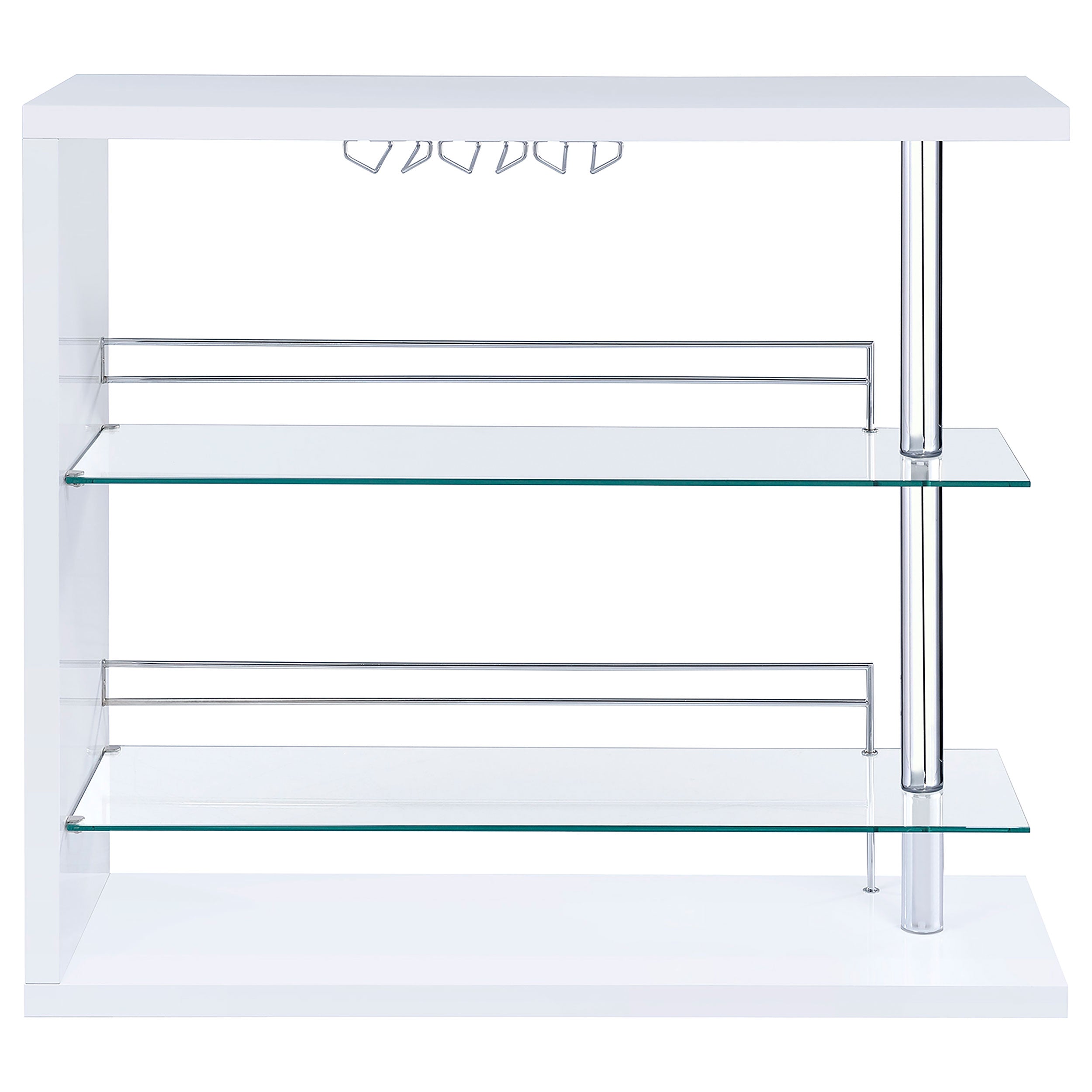 Prescott Rectangular 2-shelf Bar Unit Glossy White