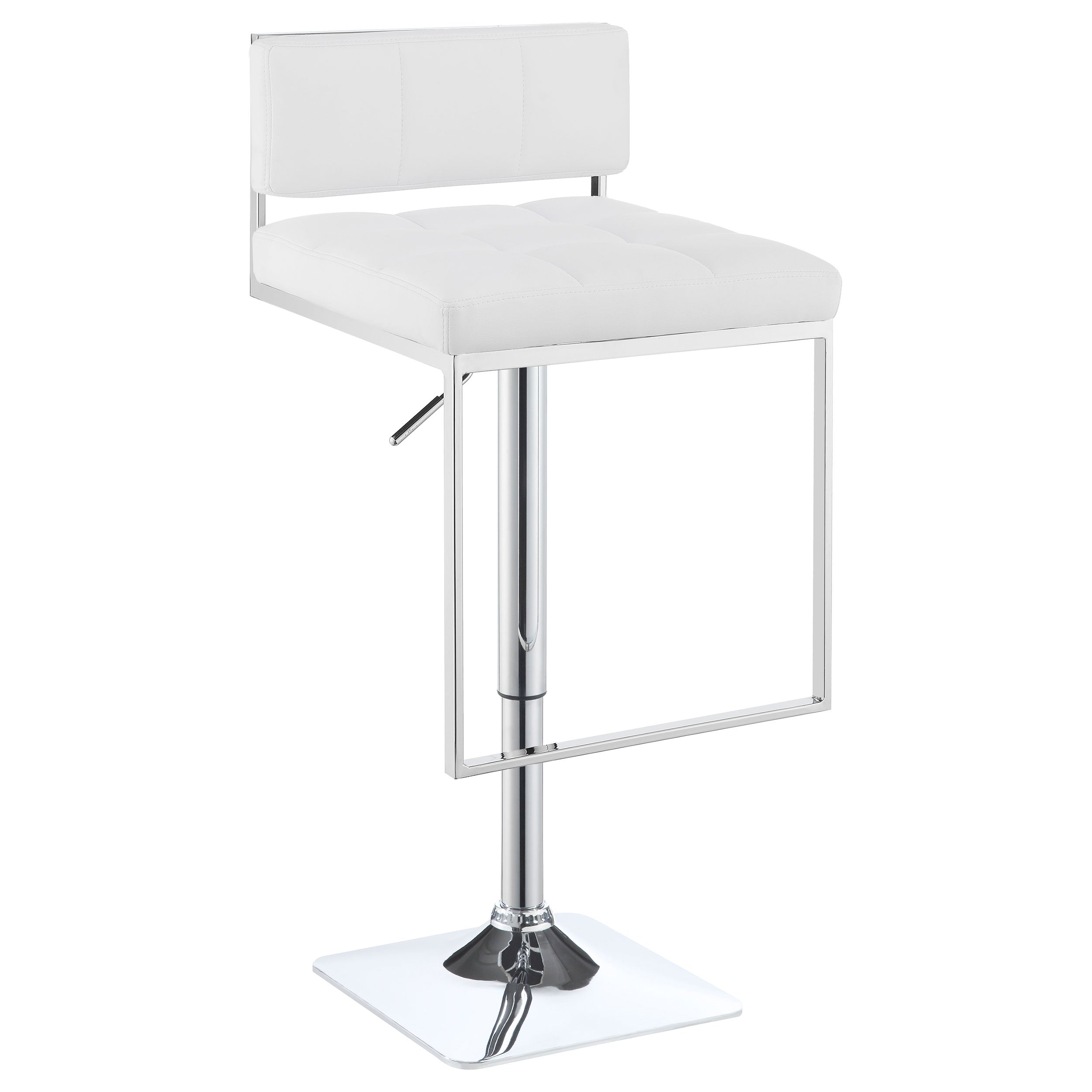 Alameda Adjustable Bar Stool White and Chrome