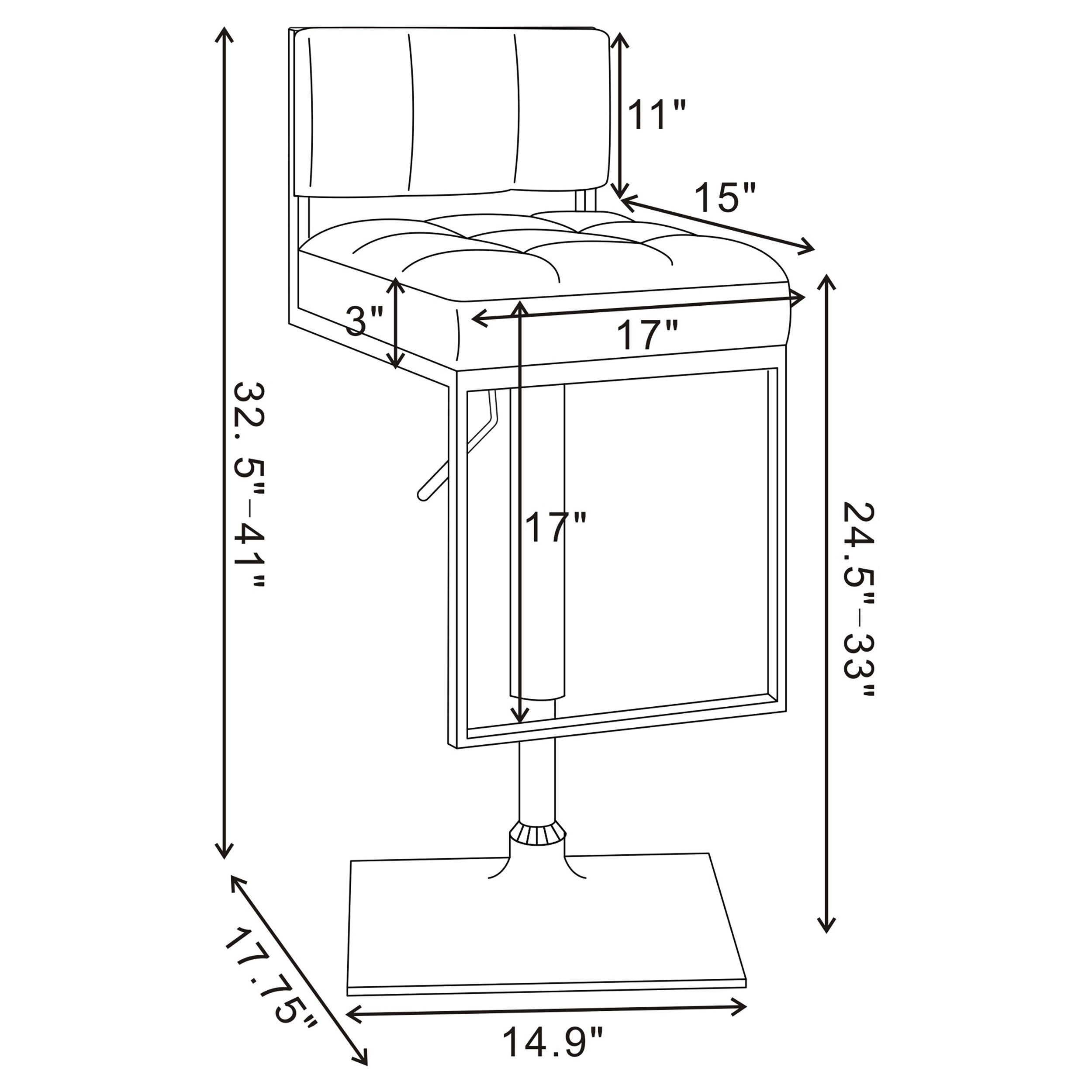 Alameda Adjustable Bar Stool White and Chrome