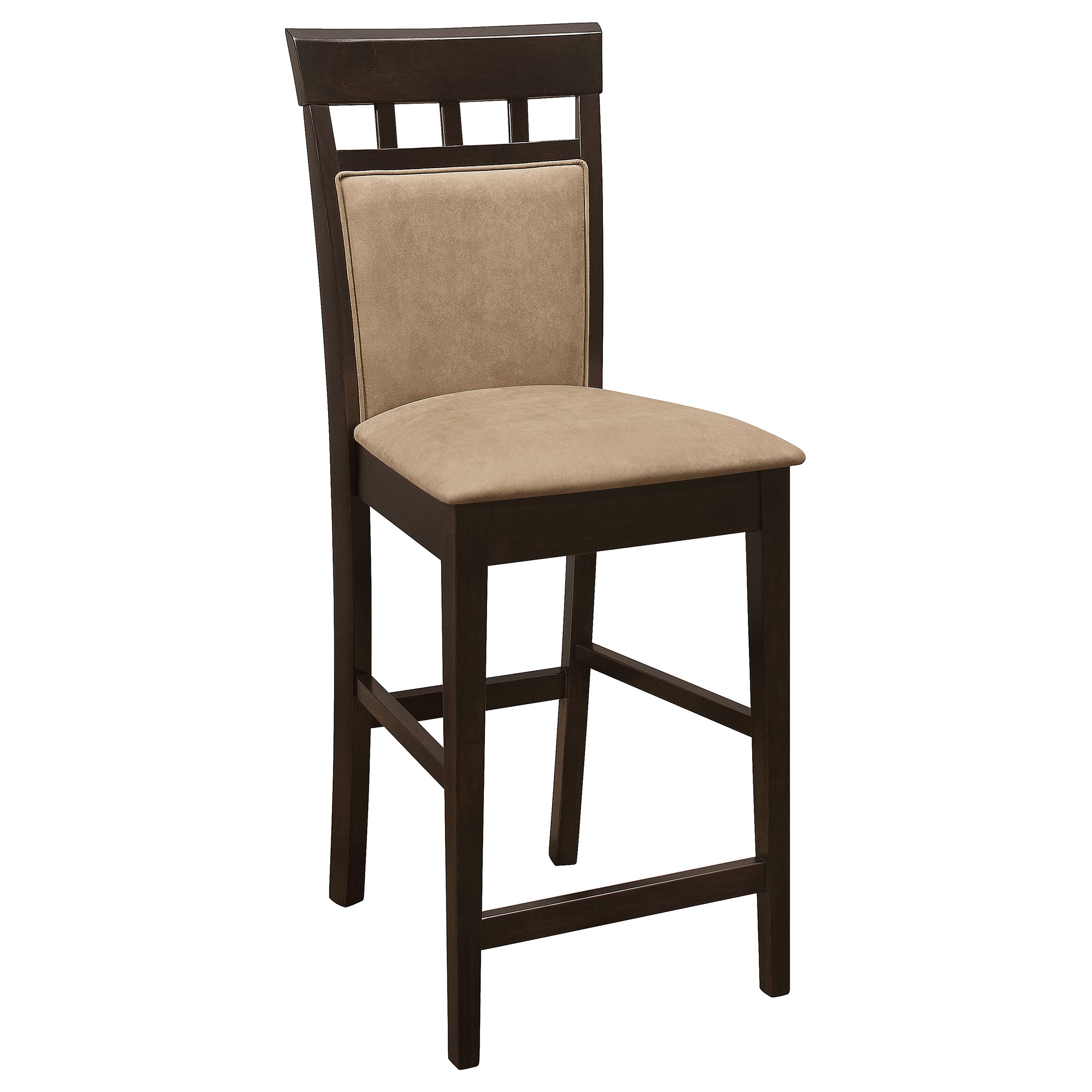 Gabriel Upholstered Counter Height Stools Cappuccino and Beige (Set of 2) Counter Stool Brown