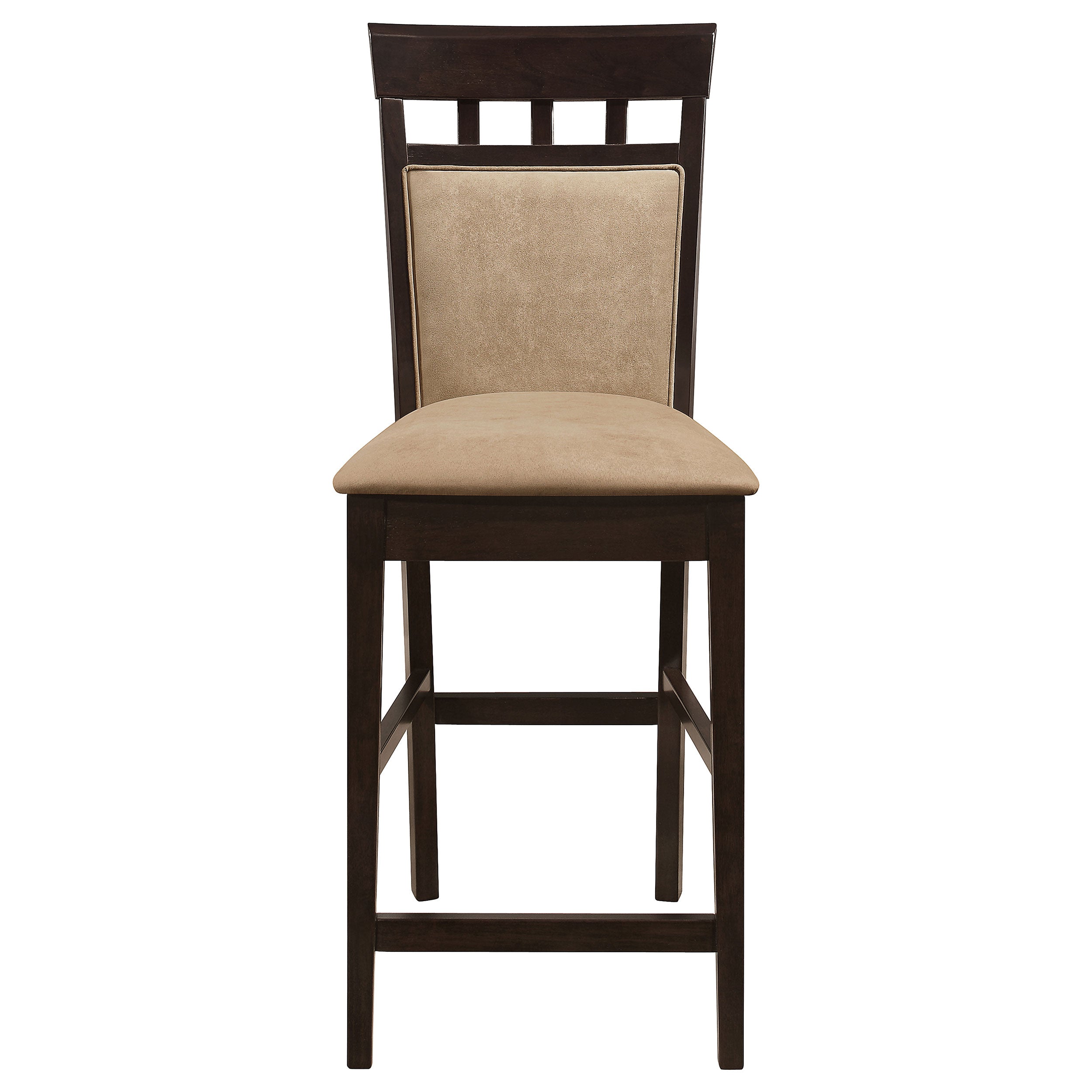 Gabriel Upholstered Counter Height Stools Cappuccino and Beige (Set of 2) Counter Stool Brown