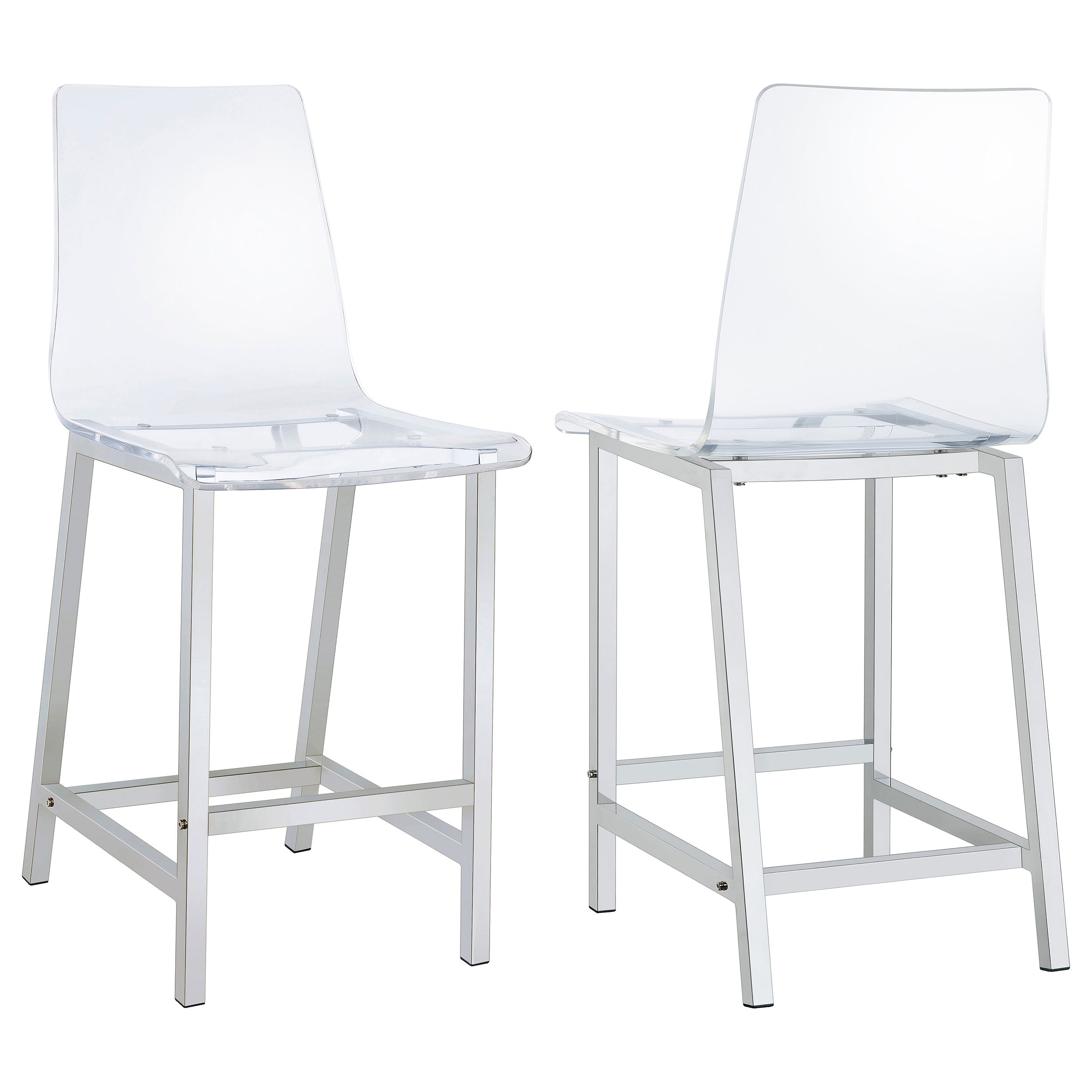 Juelia Counter Height Stools Chrome and Clear Acrylic (Set of 2)