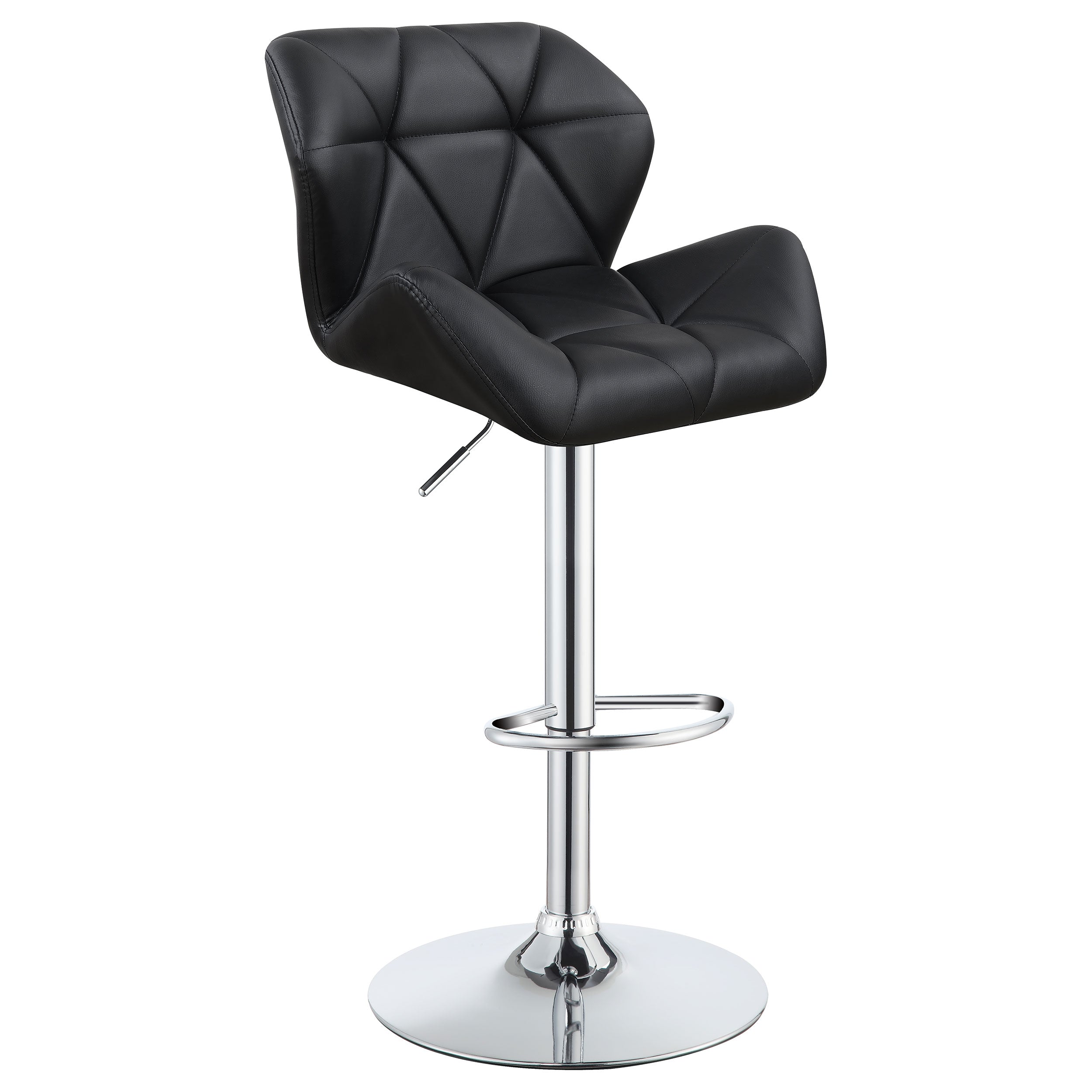 Berrington Adjustable Bar Stools Chrome and Black (Set of 2)