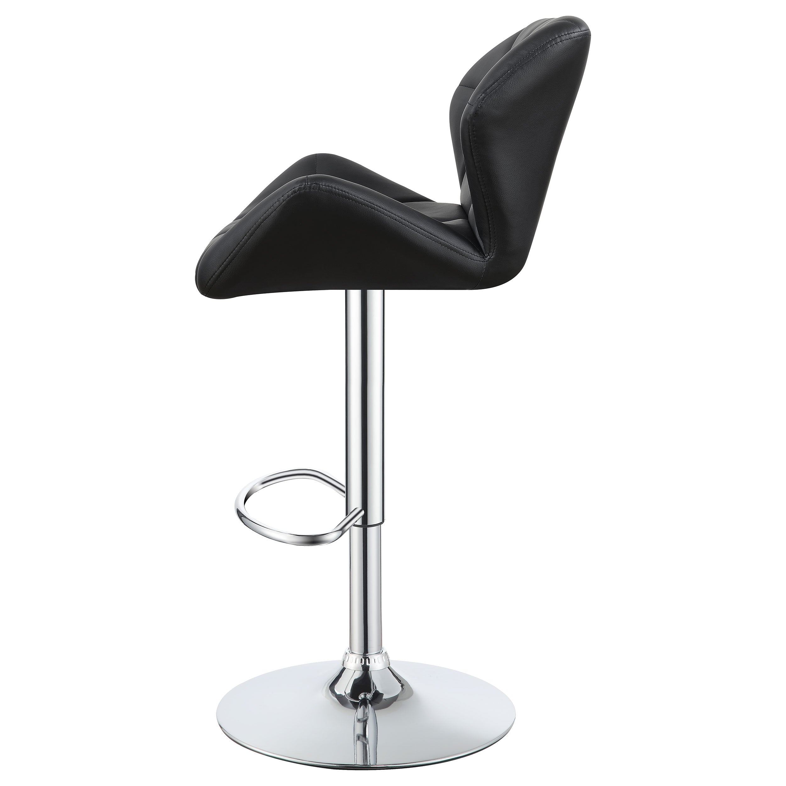 Berrington Adjustable Bar Stools Chrome and Black (Set of 2)