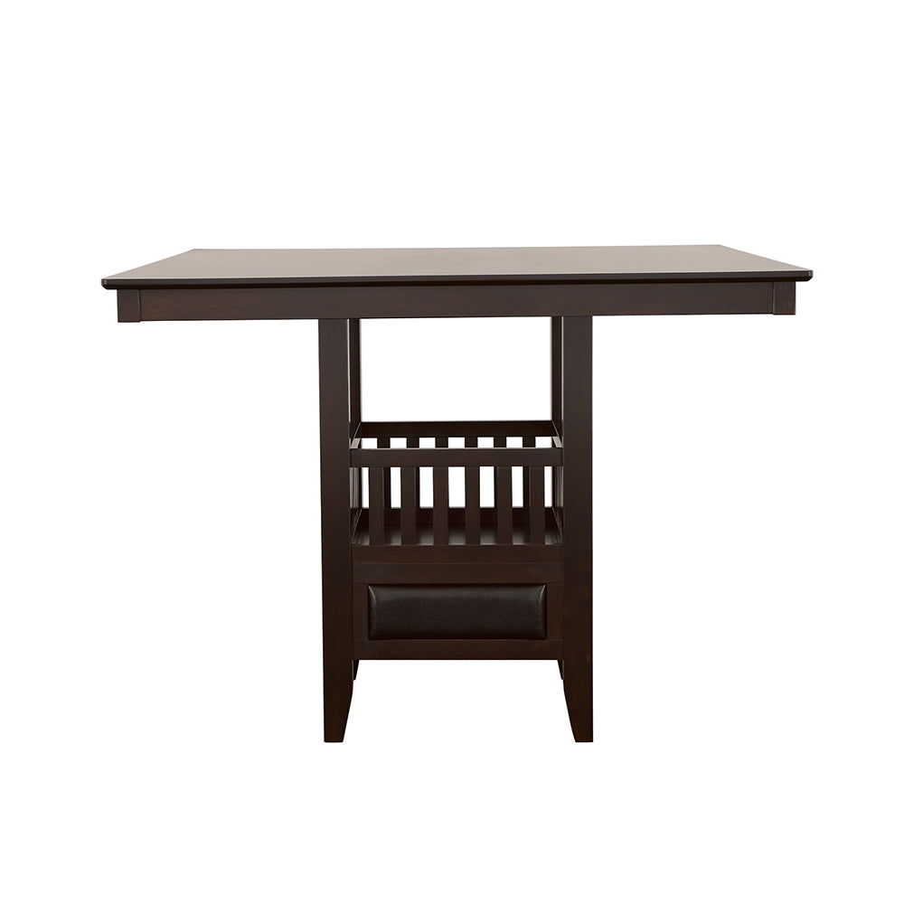 Jaden Square Counter Height Table with Storage Espresso