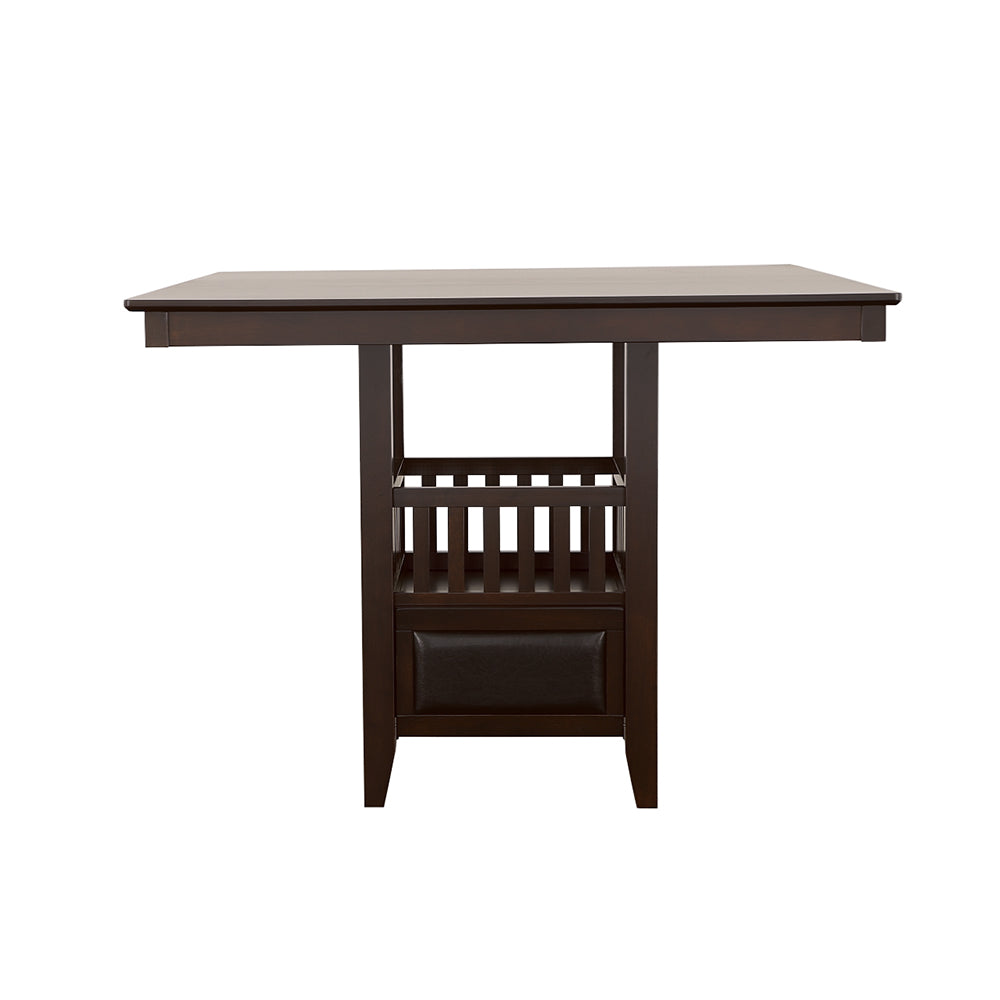 Jaden Square Counter Height Table with Storage Espresso