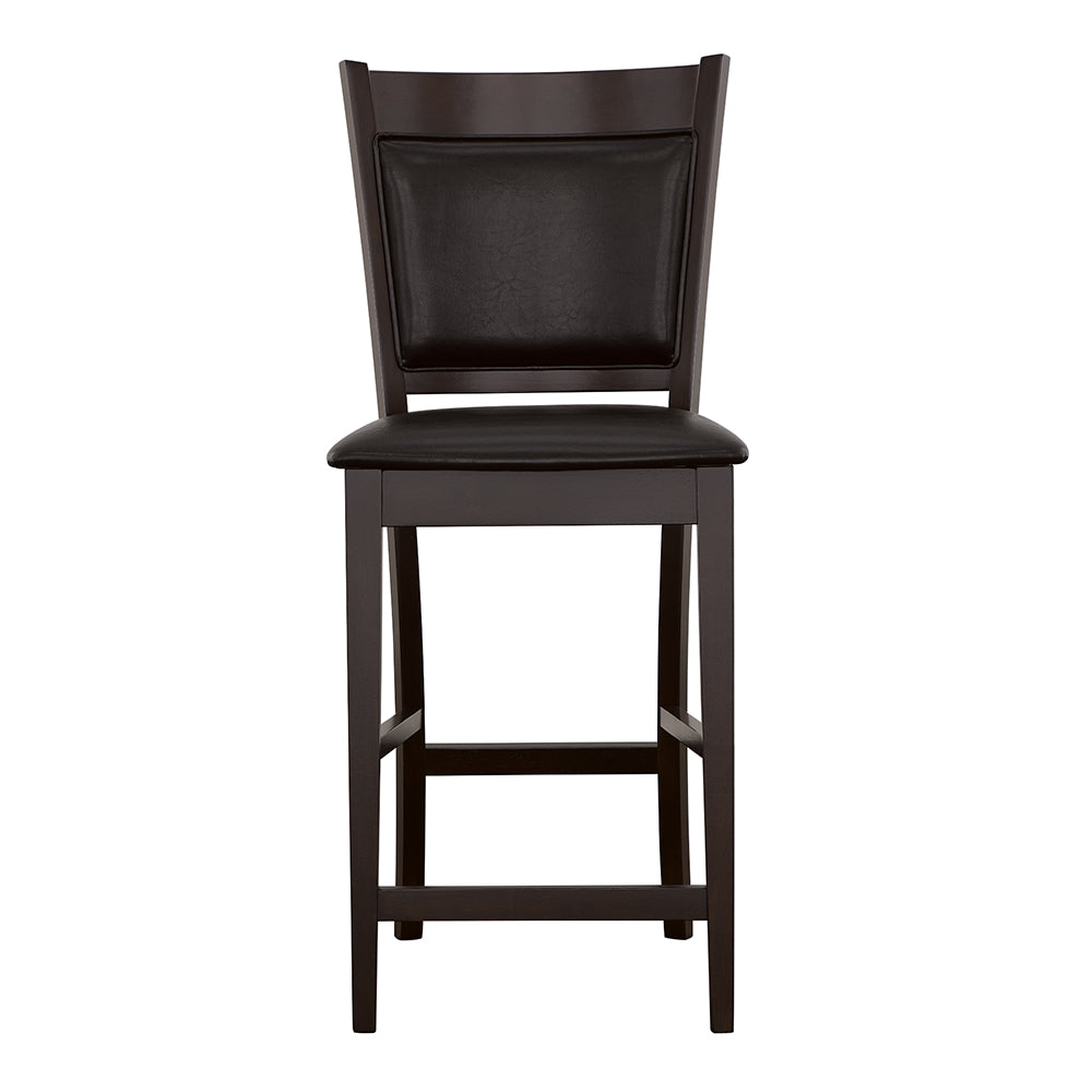 Jaden Upholstered Counter Height Stools Black and Espresso (Set of 2)