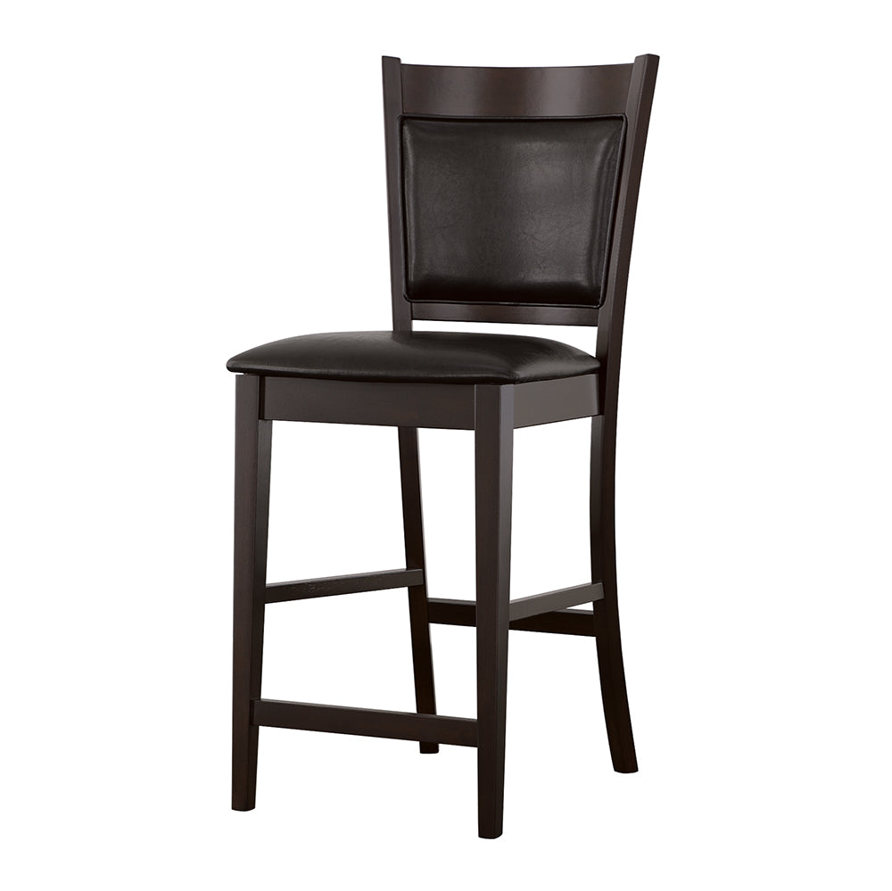 Jaden Upholstered Counter Height Stools Black and Espresso (Set of 2)