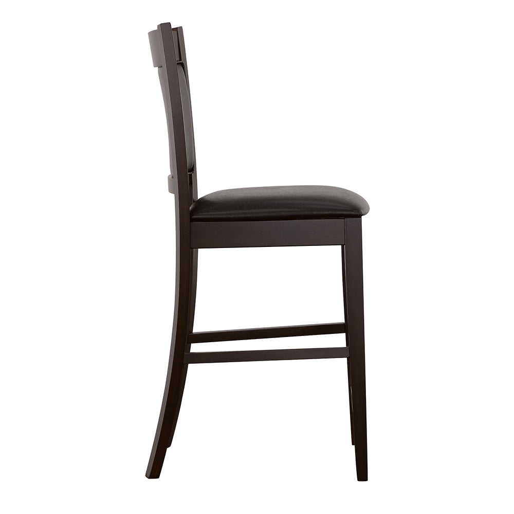 Jaden Upholstered Counter Height Stools Black and Espresso (Set of 2)