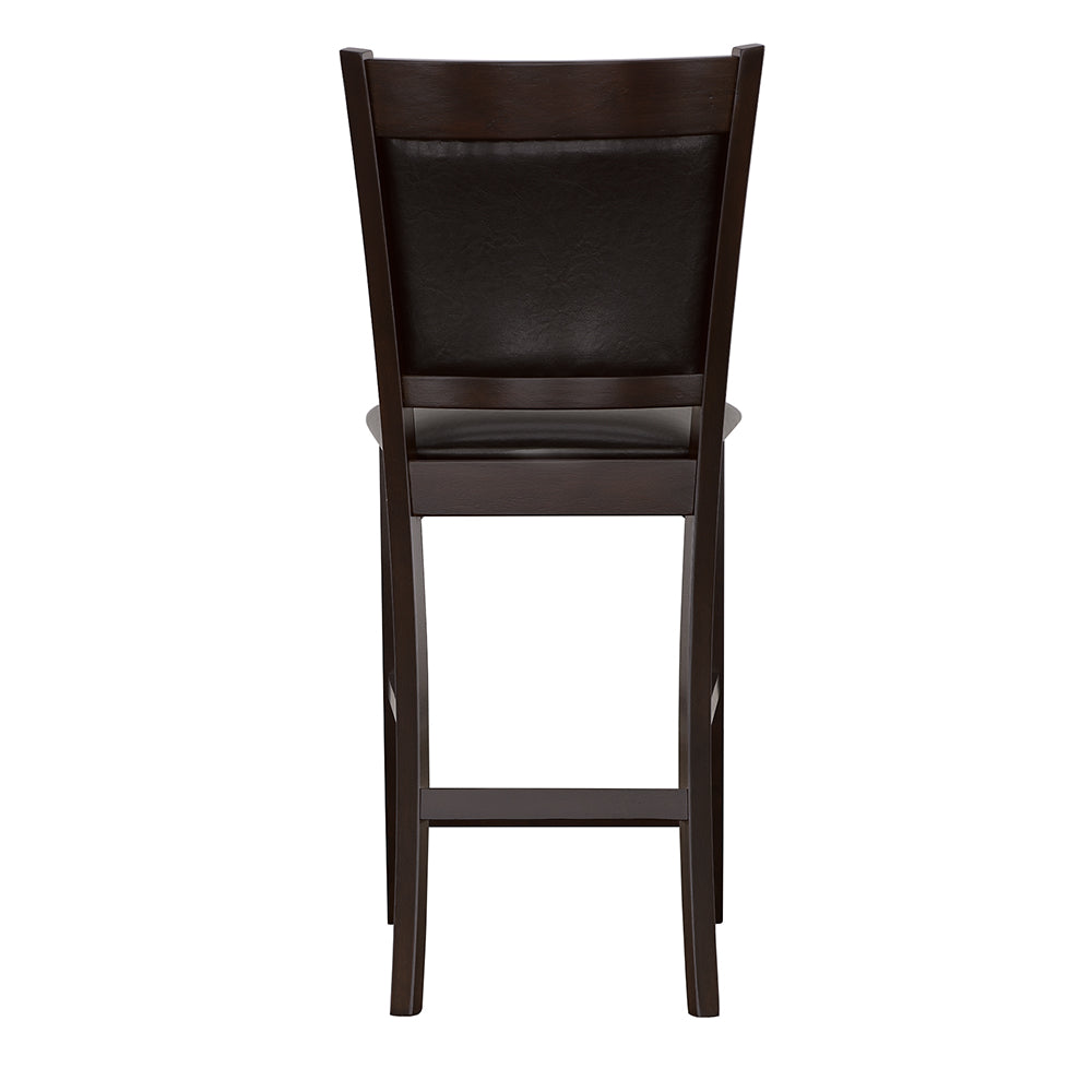 Jaden Upholstered Counter Height Stools Black and Espresso (Set of 2)