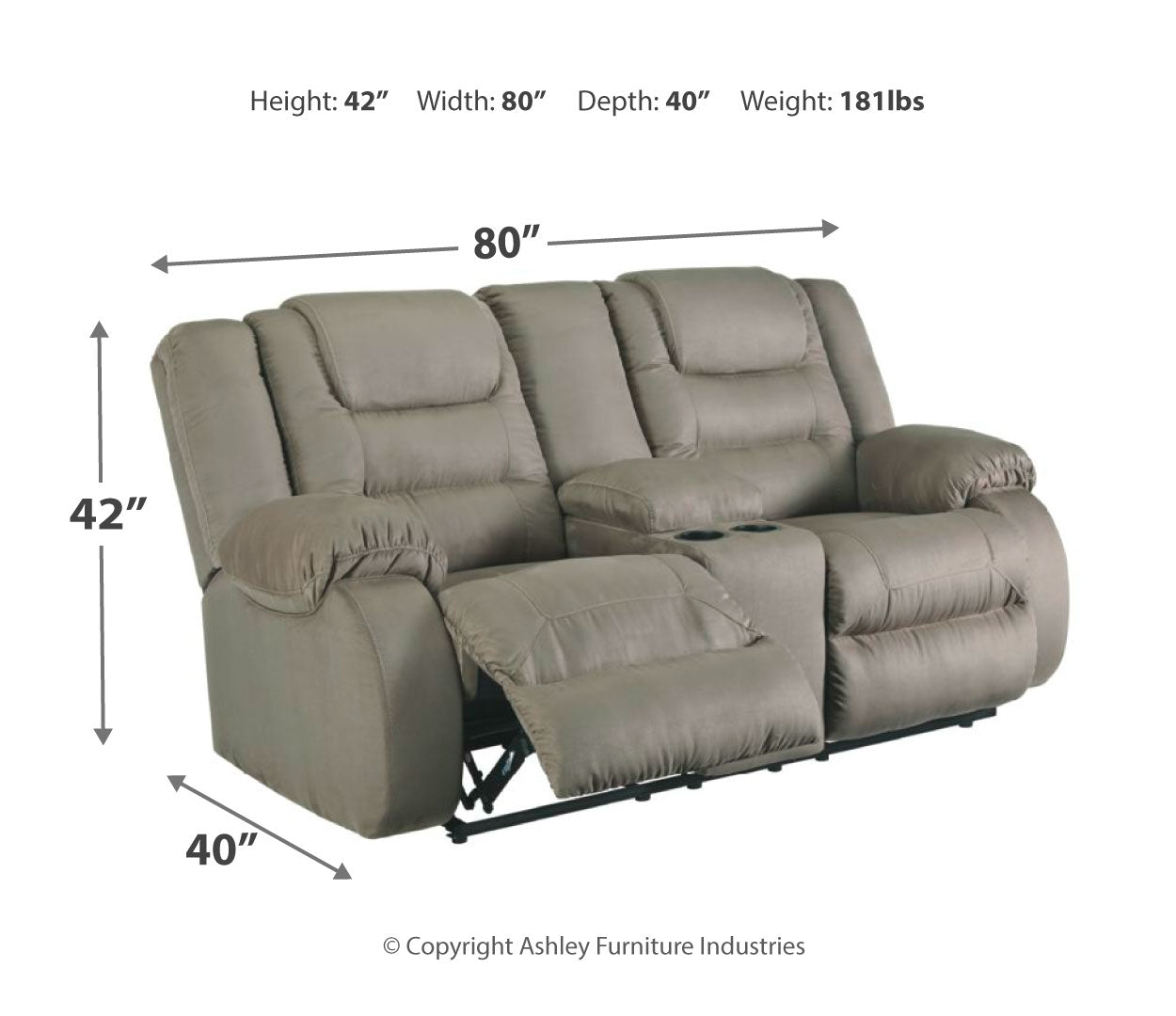 McCade Reclining Loveseat with Console