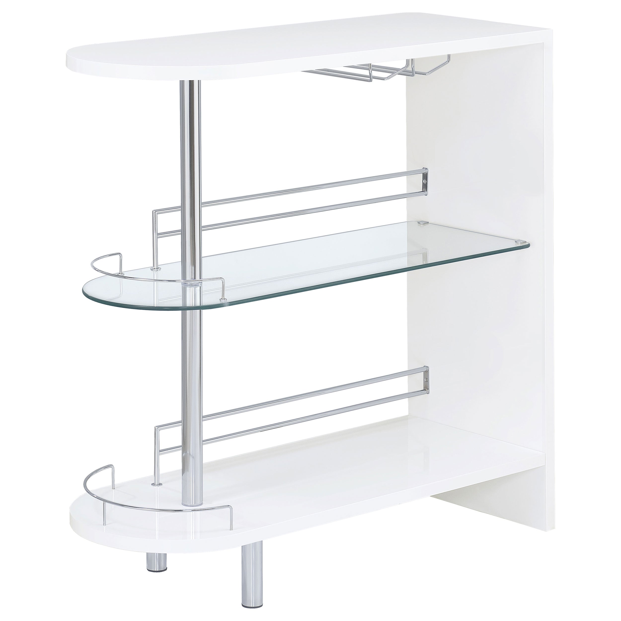 Adolfo 3-tier Bar Table Glossy White and Clear