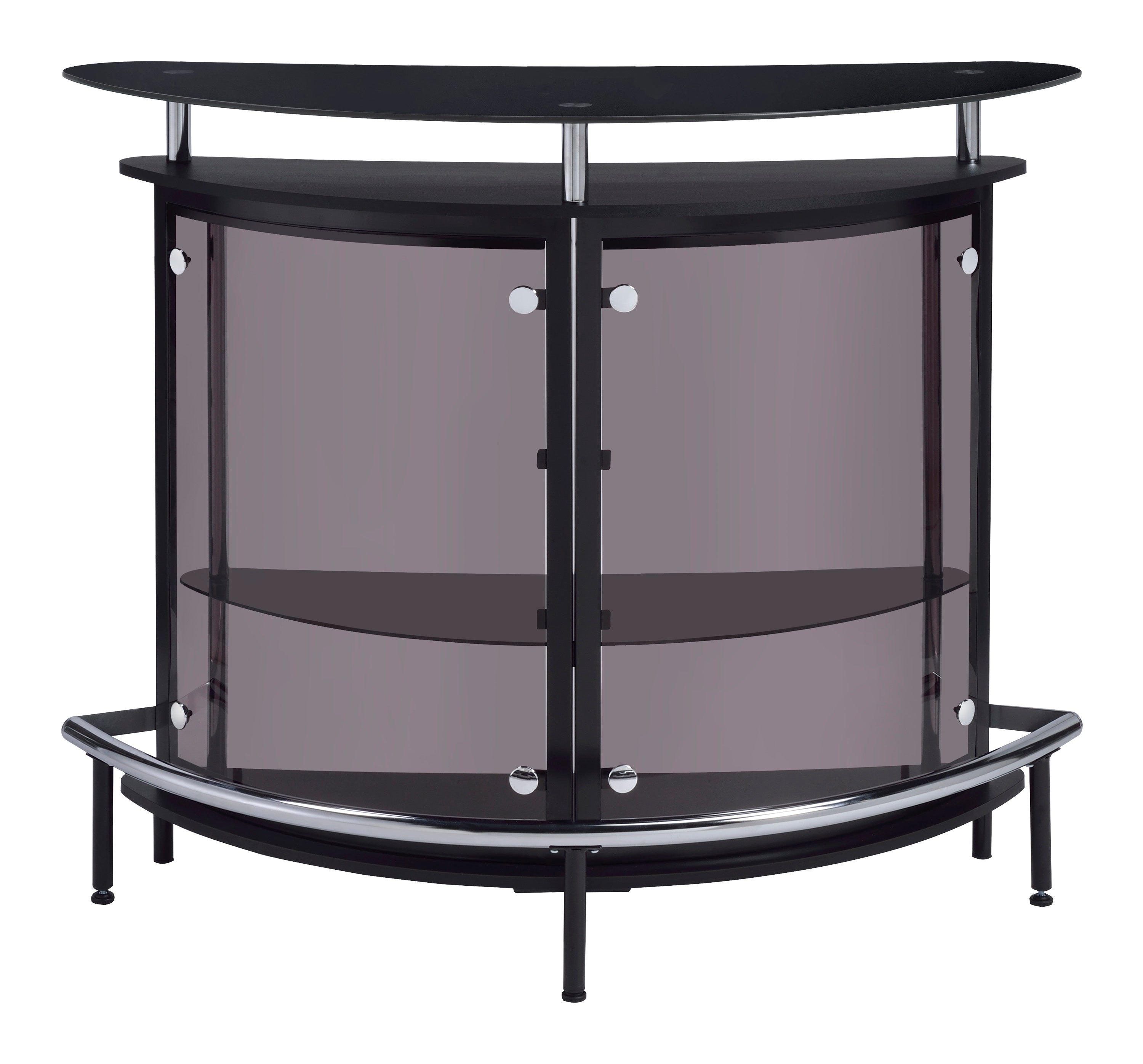 Amarillo 2-tier Bar Unit Black and Chrome